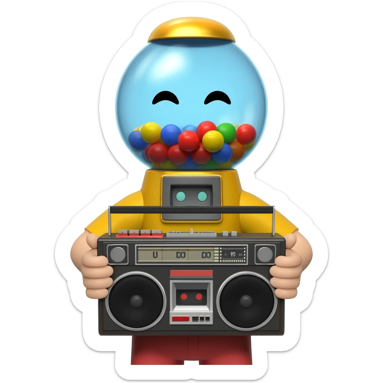 Gumball holding boombox sticker