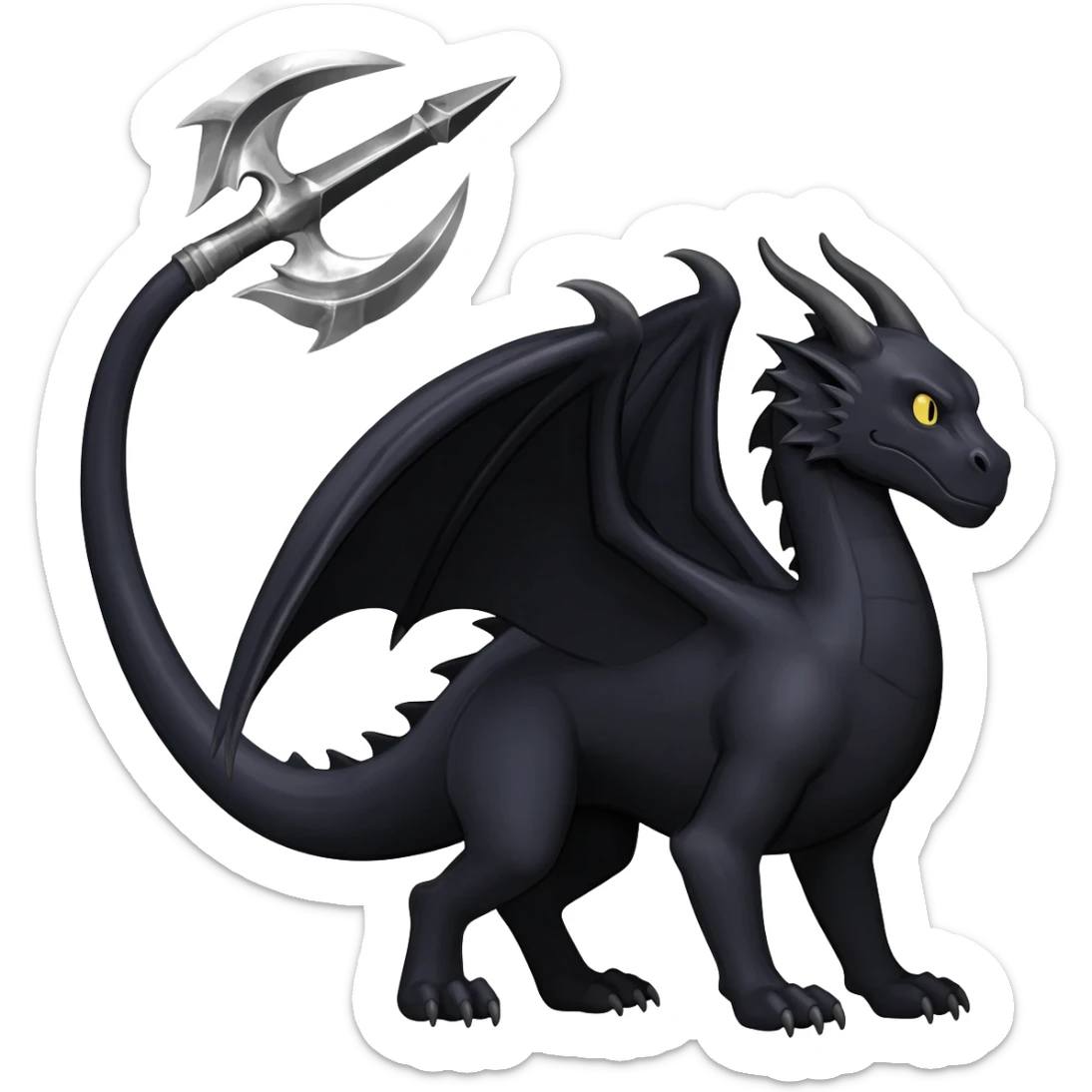 Black dragon with Morningstartail sticker