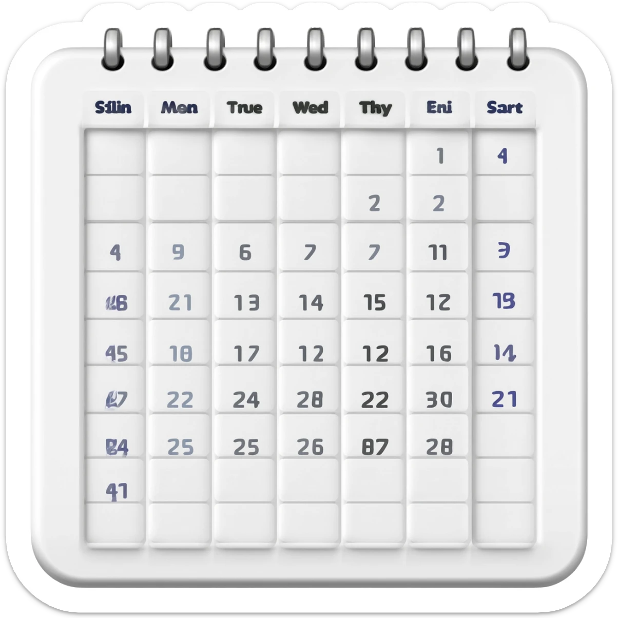 CREA UN EMOJI SOBRE UN CALENDARIO DE MESES sticker