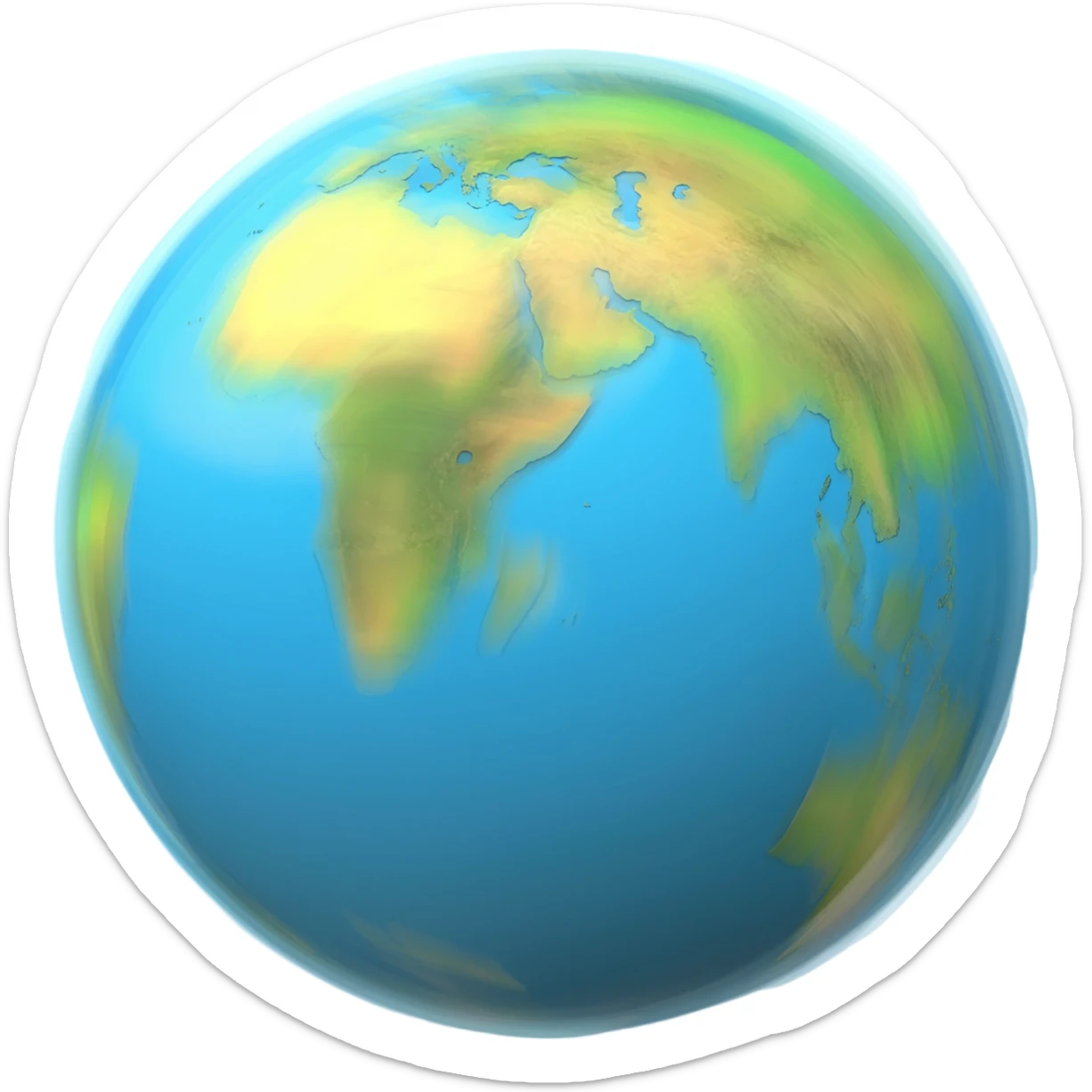 make the earth a spinning top slightly tilted sticker