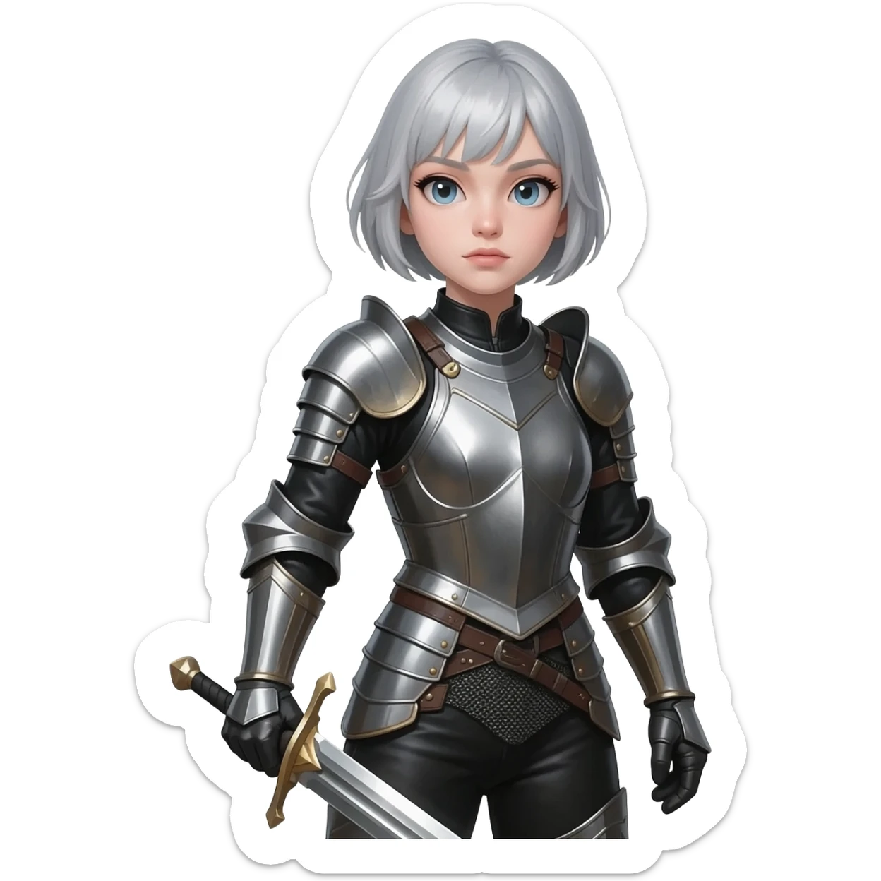 Girl holding sword sticker