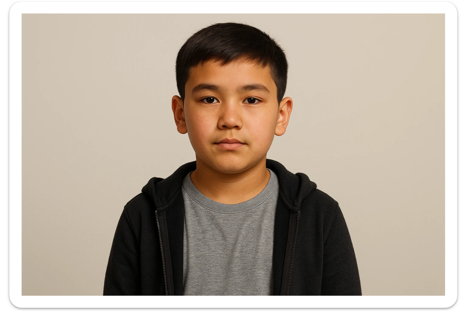 menga 10 11 yoshli bolani tasvirlab ber orqa fonda hech qanday narsa bo'lmasin va u bola o'zbek bo'lsin hech qanday milliy liboslarsiz sticker