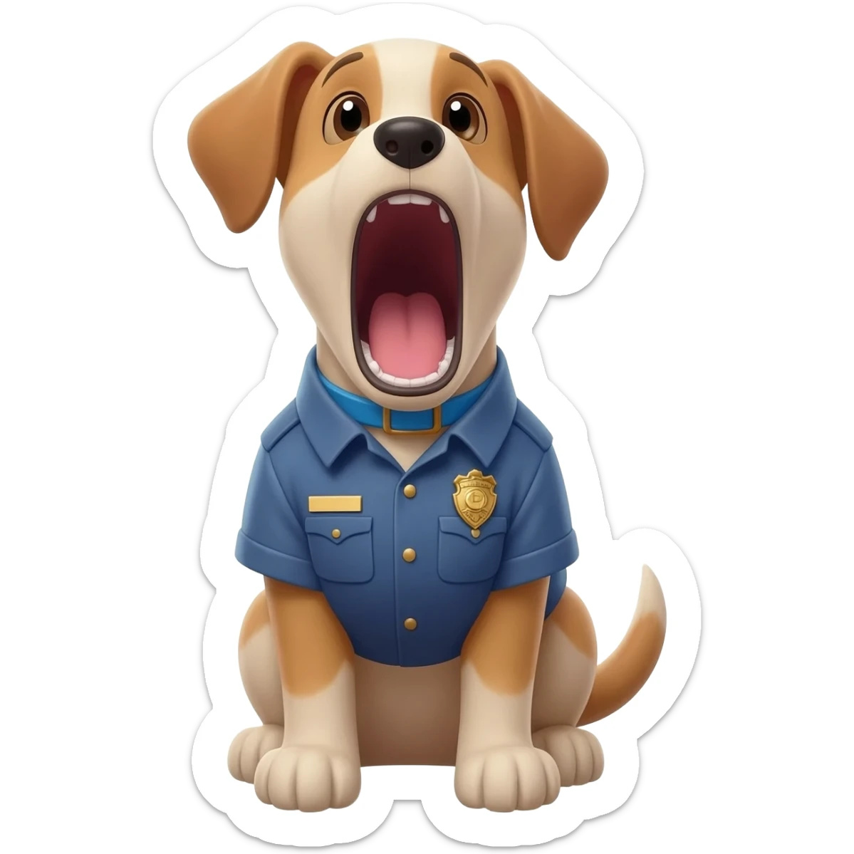 Small police puppy which is screaming PUP sticker