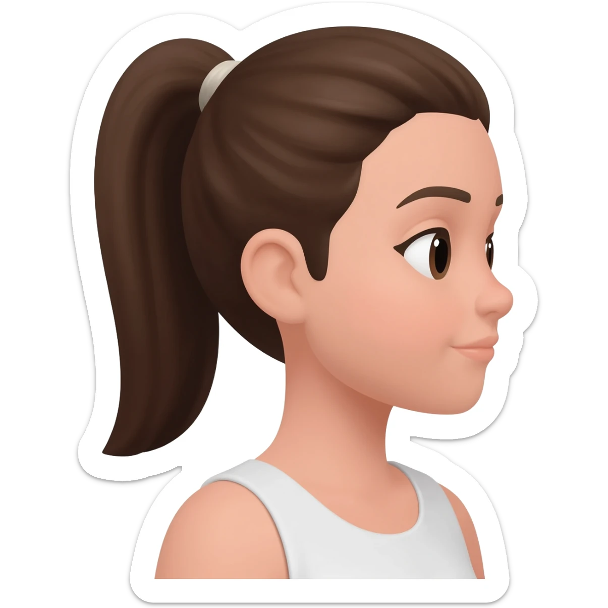 Girl with ponytail sticker