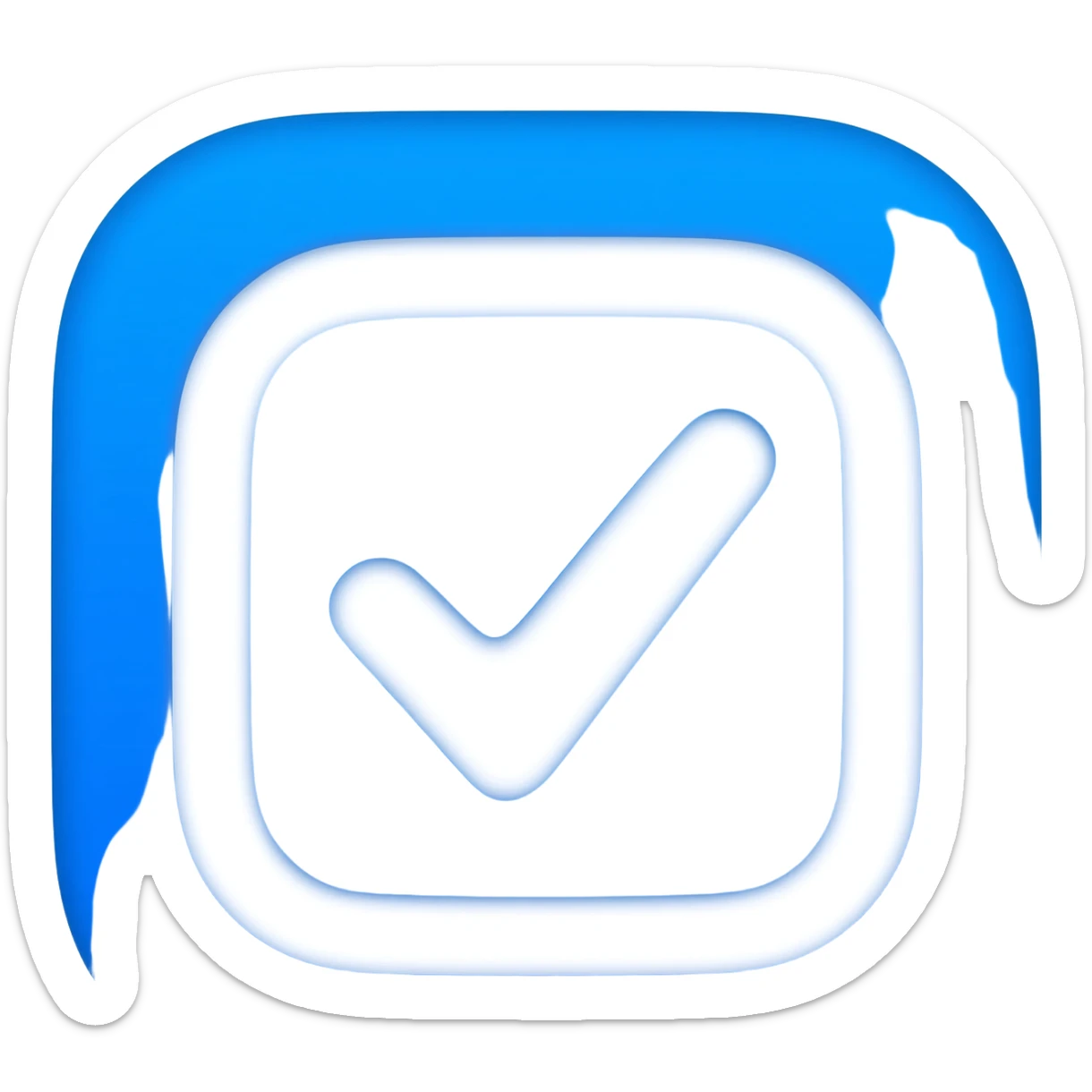 Blu tike just like Instagram account verification symbol rounded shap the color of inside have to be whait sticker