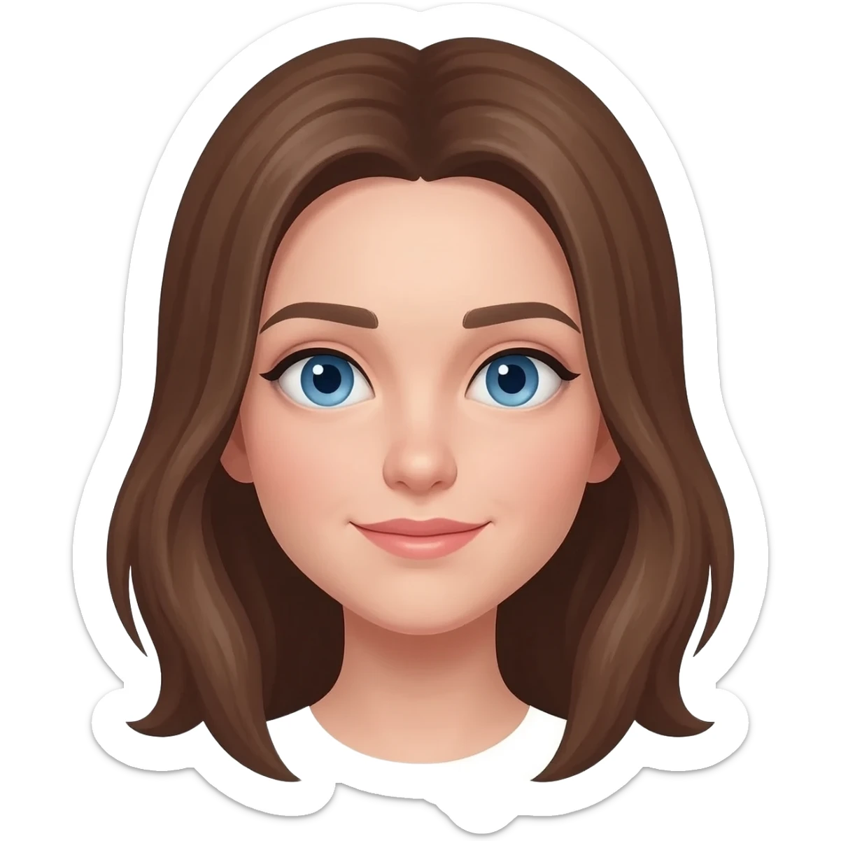 White Girl Brown Hair Blue Eyes sticker