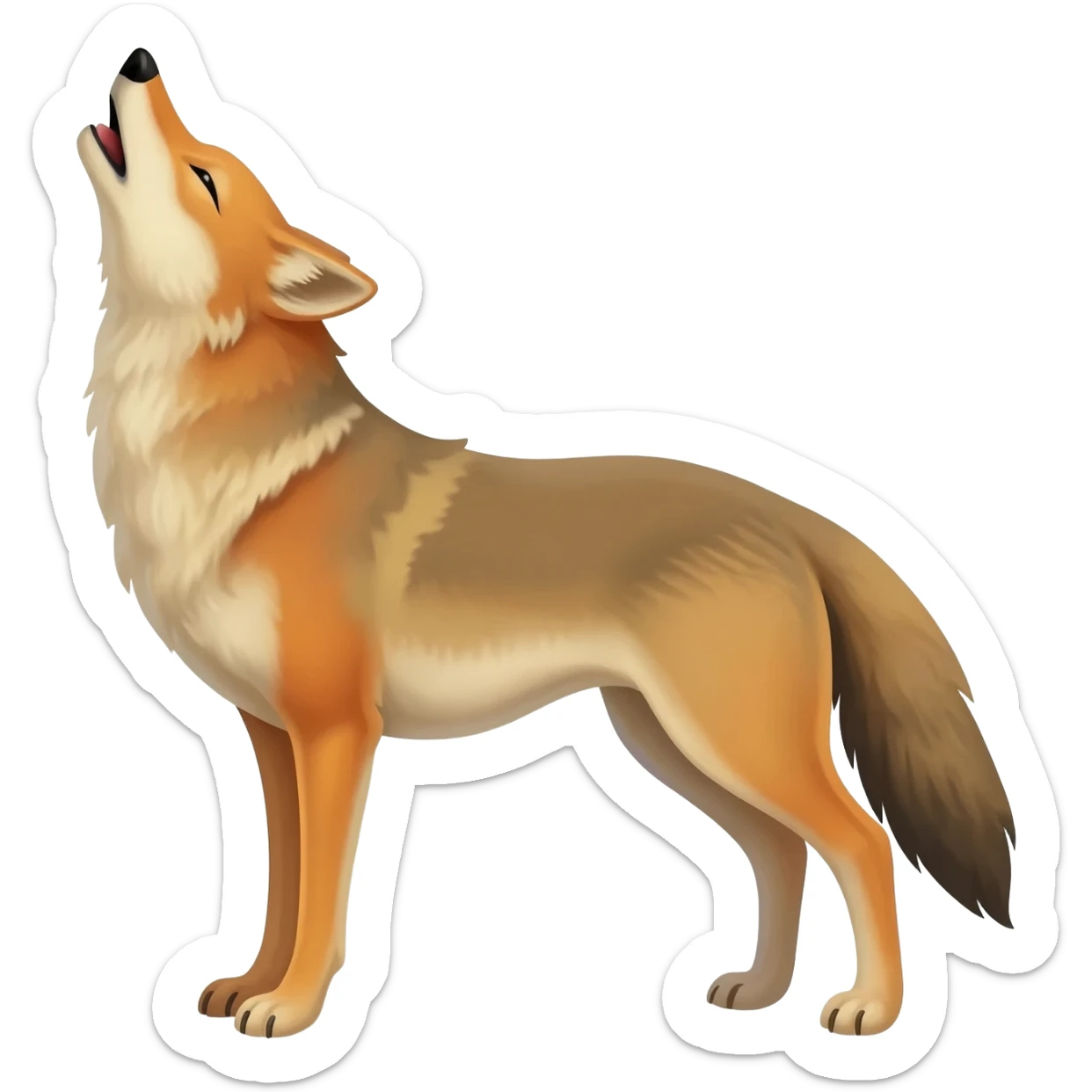 coyote howling sticker