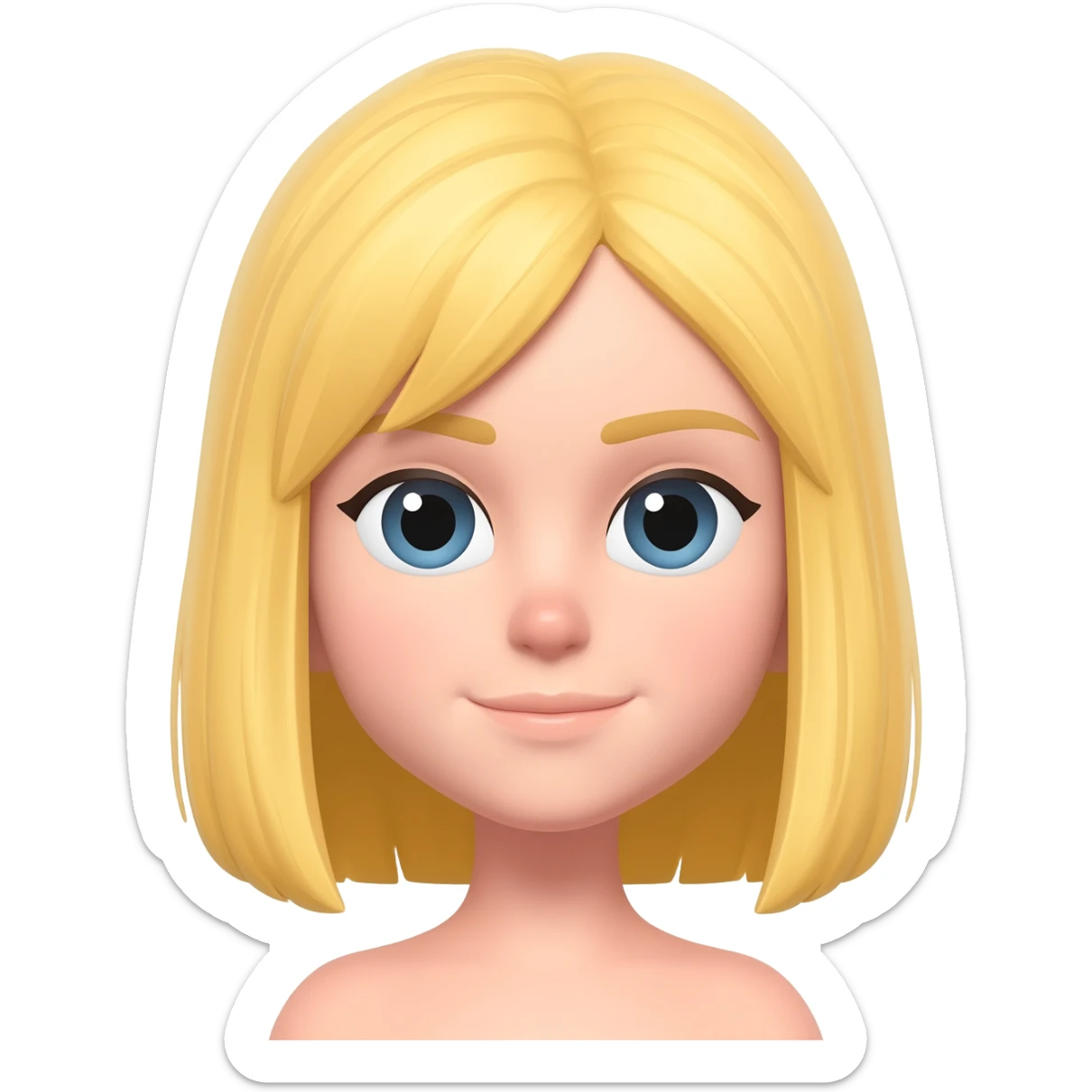 Blonde girl with big forehead sticker