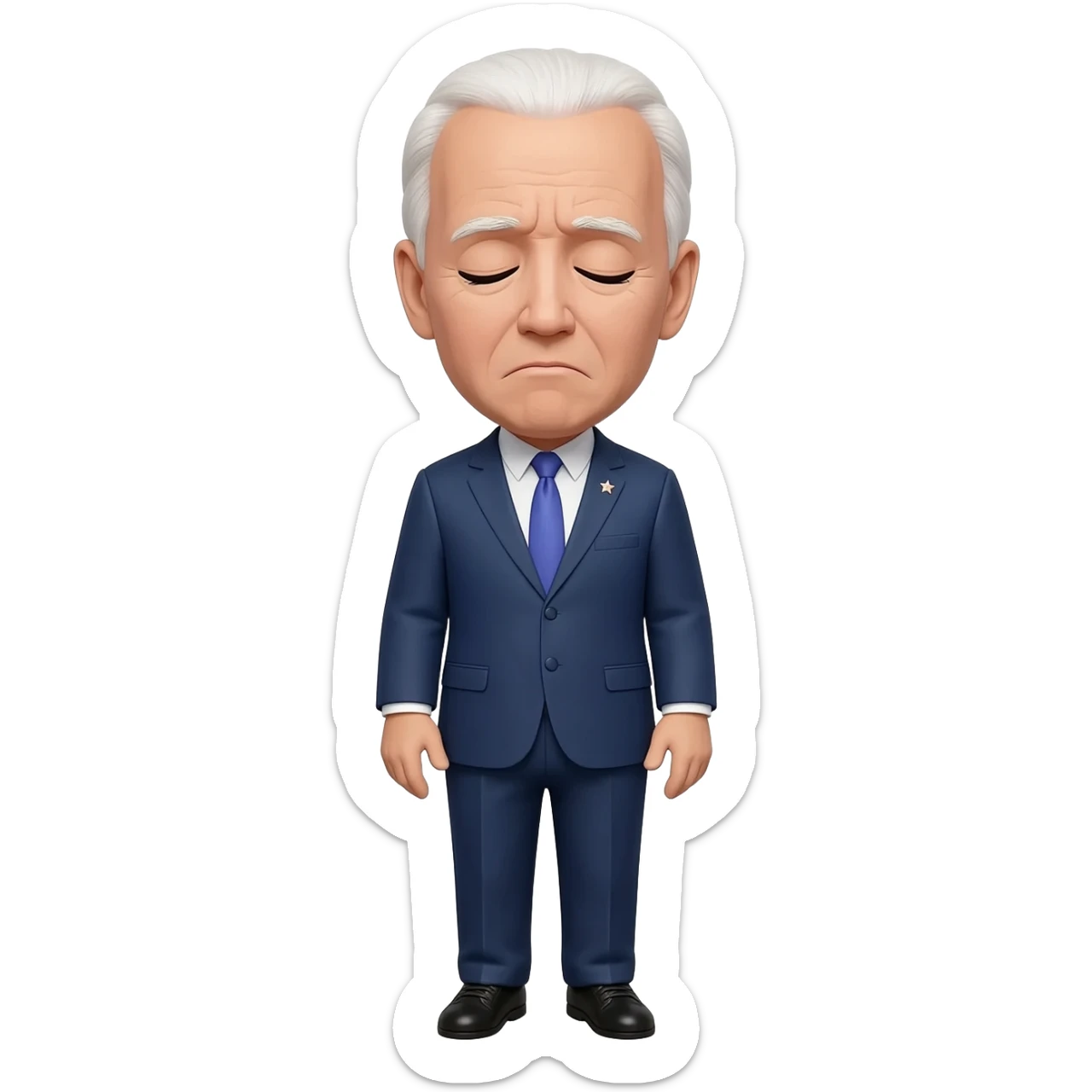 Joe Biden, full body, looking sleepy and old in a realistic life like style sticker