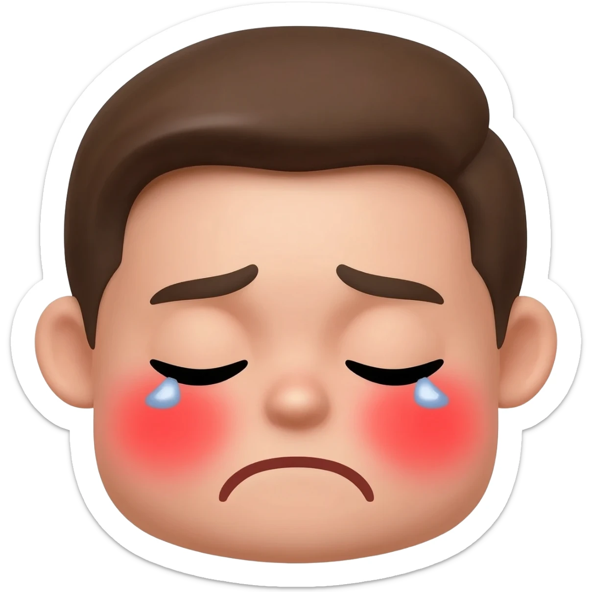 Ein Emoji, wie die normalen Emojis das stark rot wird und beschämt die Augen schließt sticker