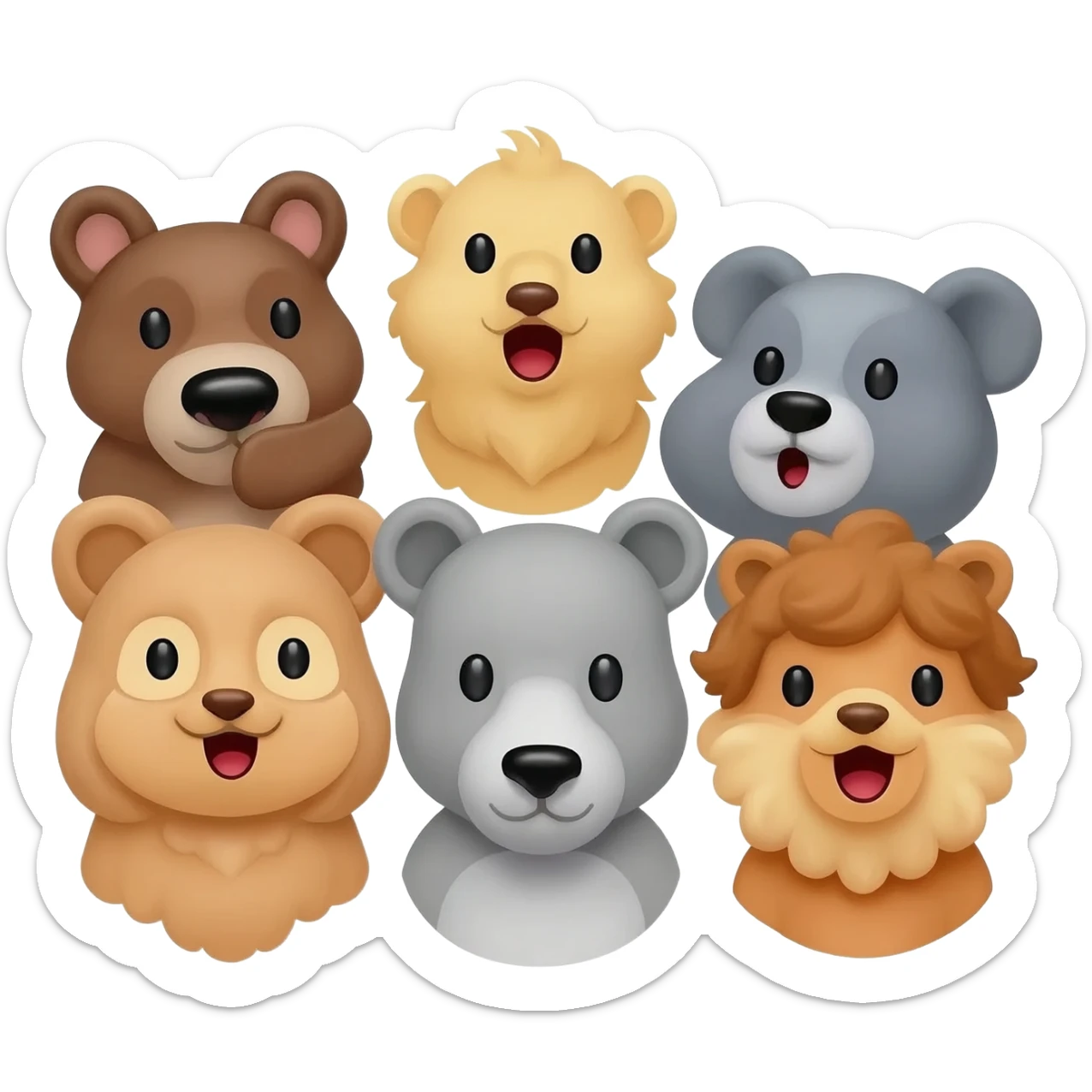 animal choir face sticker