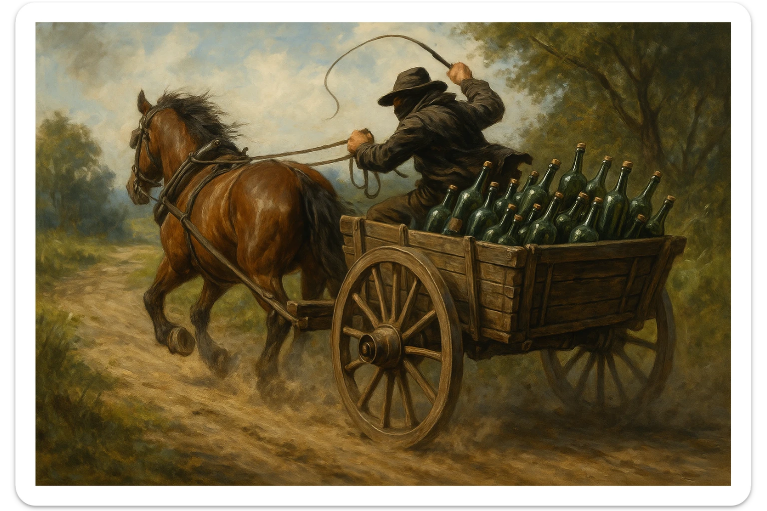 aka-uka ichimlik ortilgan aravani olib qochishyapti orqa tarafdan rakurs yuzi ko'rinmasin sticker