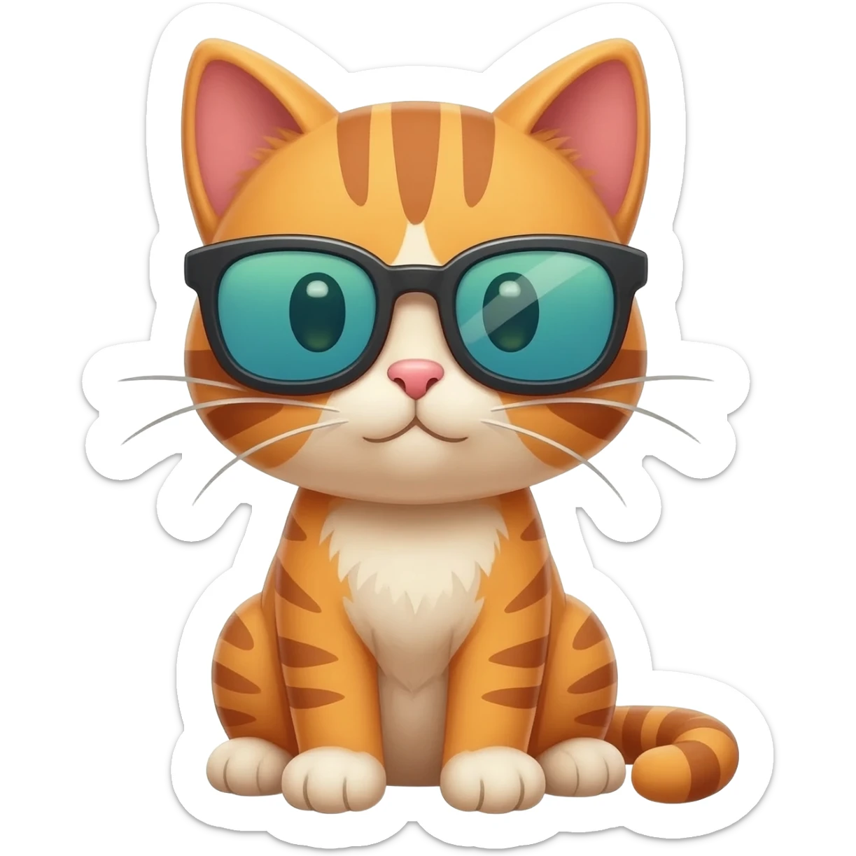 Cat wearing sunglasses sticker