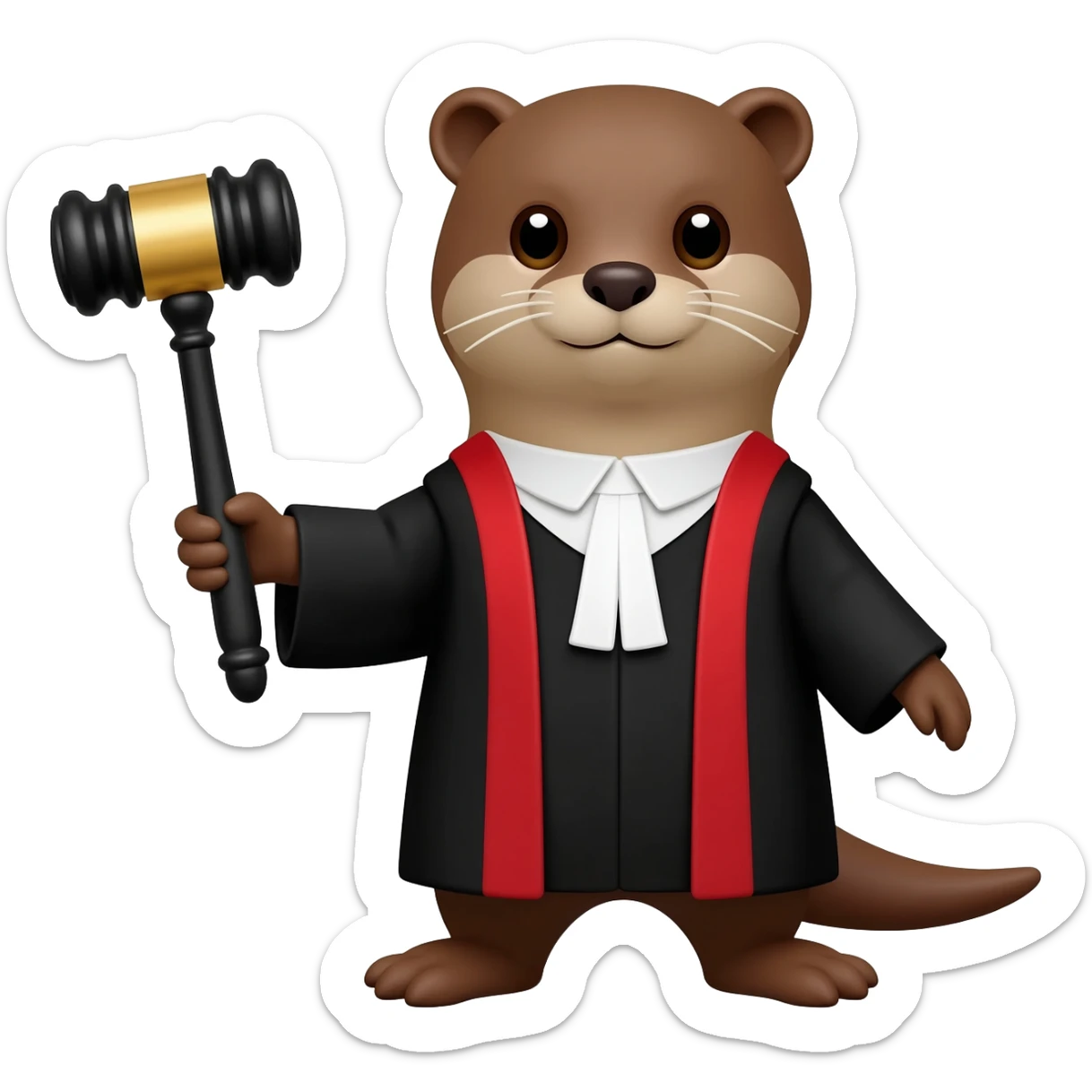 otter as a judge, only upper part of the body sticker