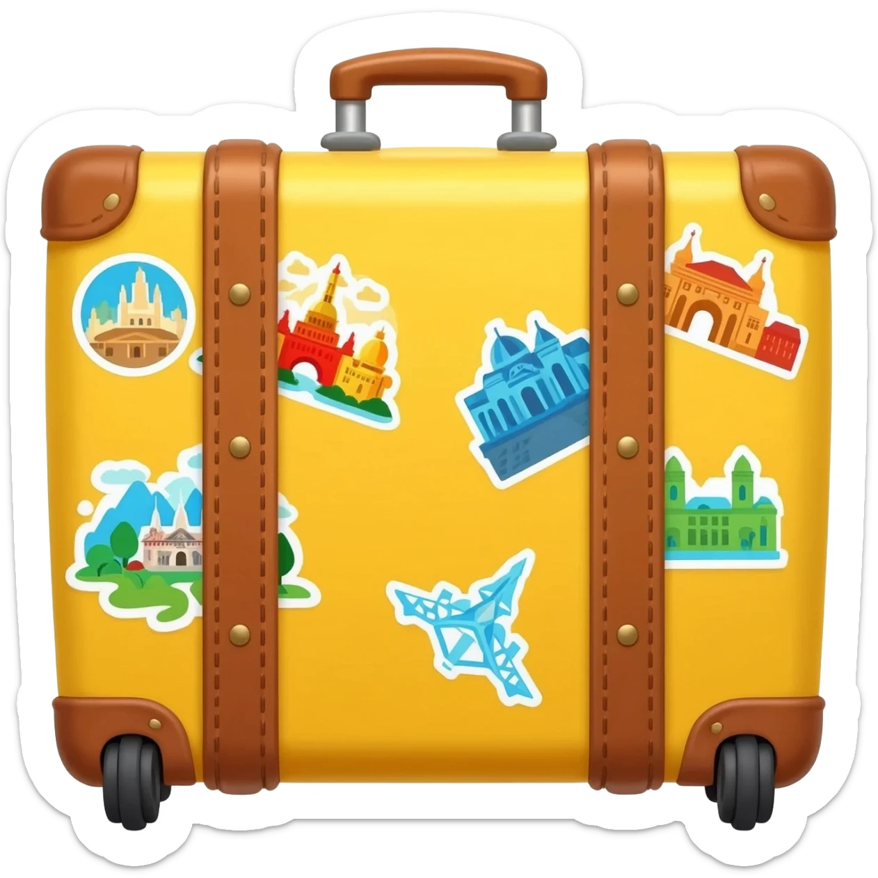 yellow holiday suitcase sticker