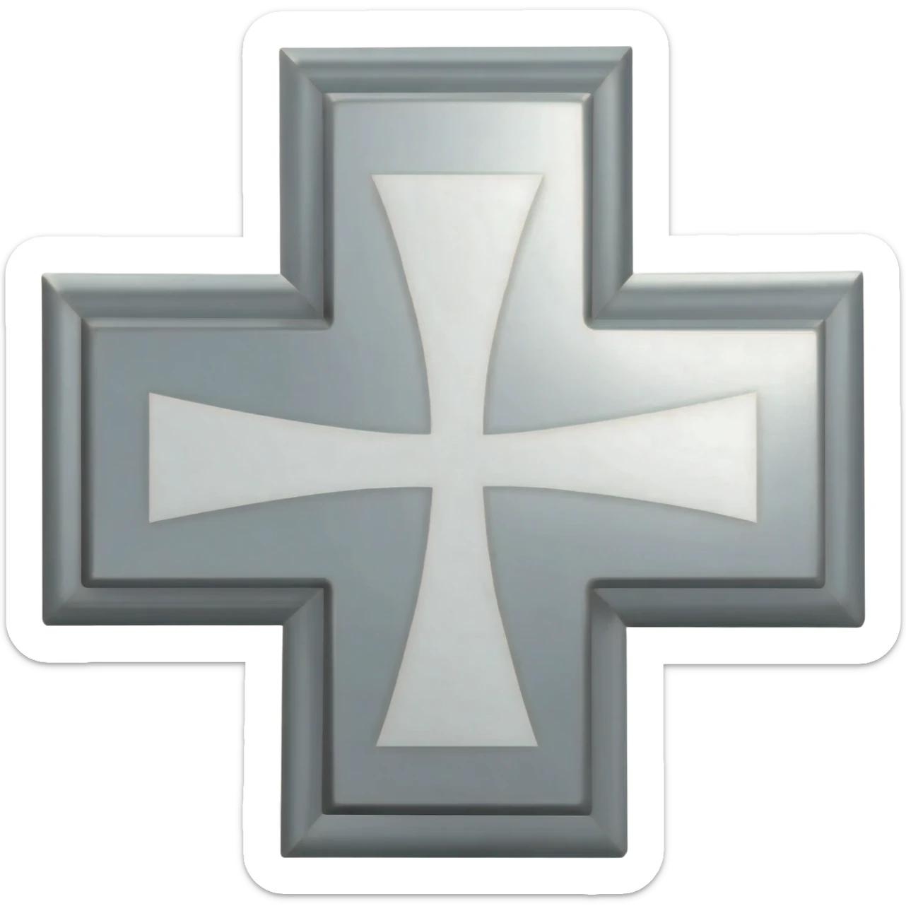 Silver templar cross sticker