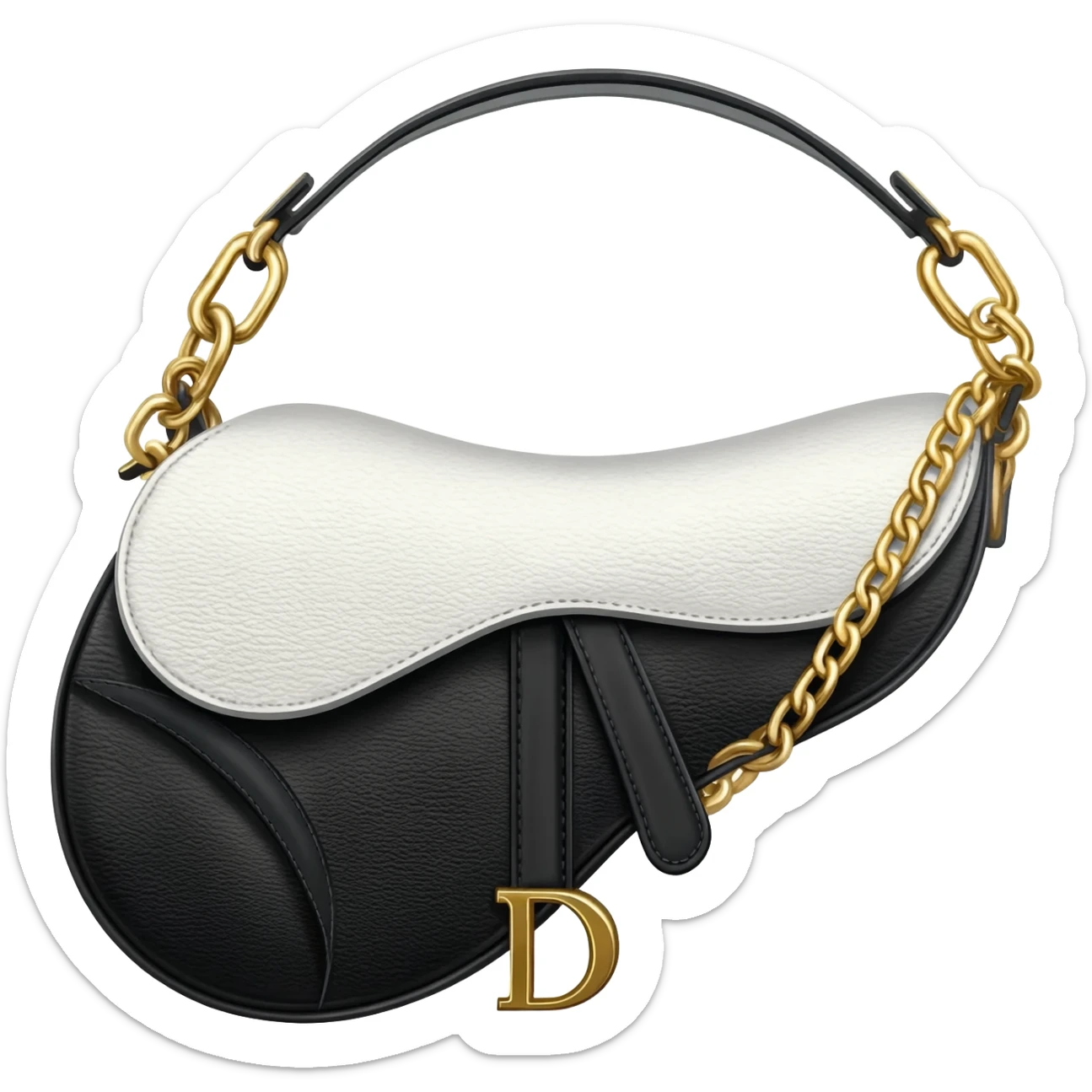 black and white saddle dior bag sticker