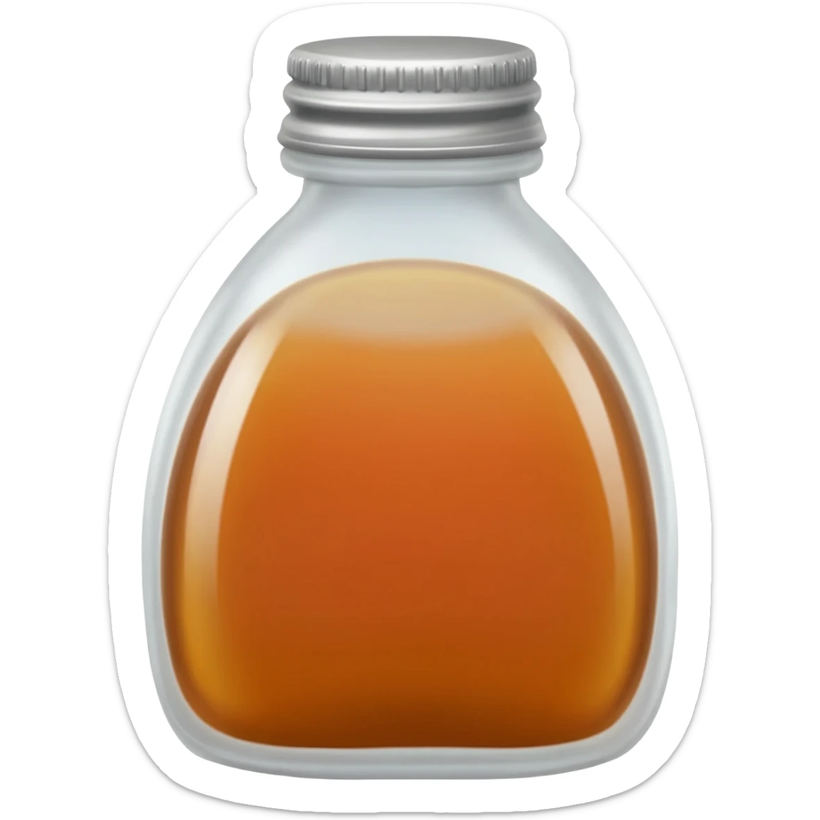 cler syrup in glass bottle with a lid sticker
