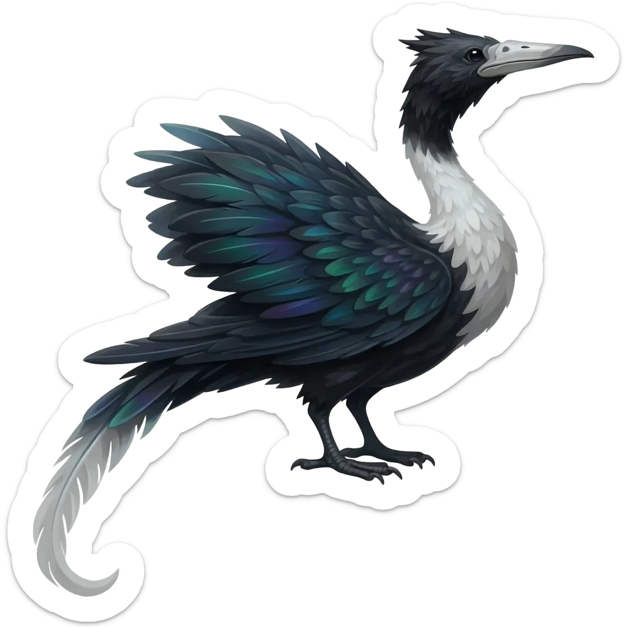 Swan-Raven-hybrid-animal-creature full body sticker