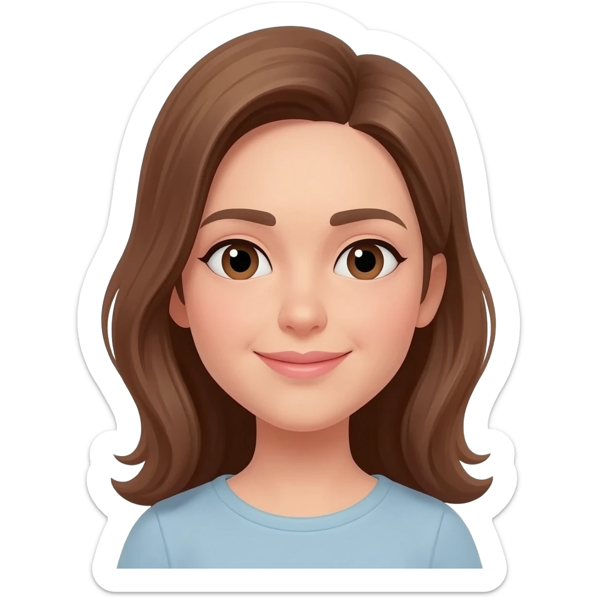 Ahora así igualito como este emoji, pero una persona femenina sticker