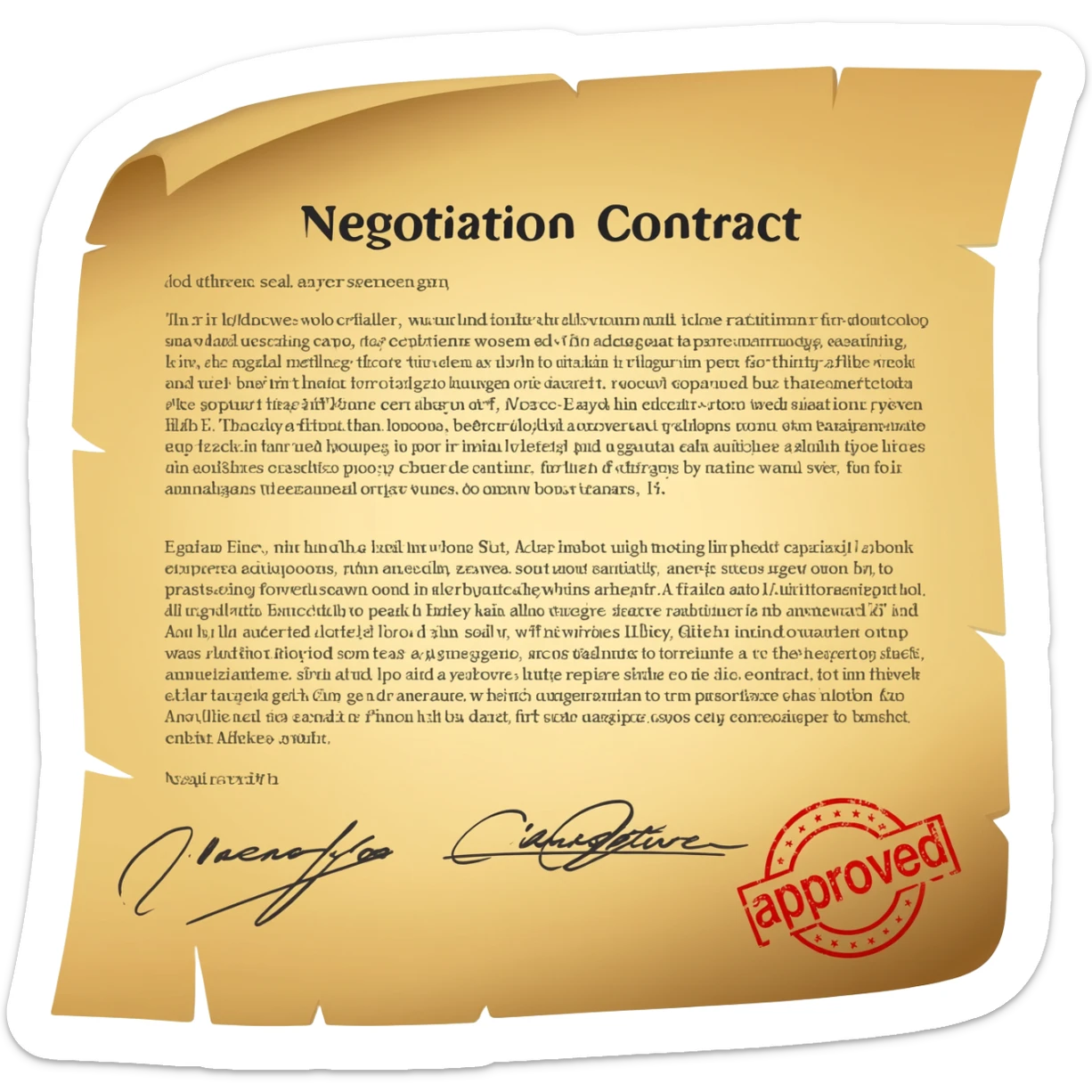 negotiation contract sticker