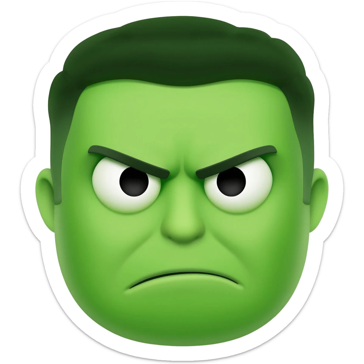 Angry Emoji face and Color as Green sticker