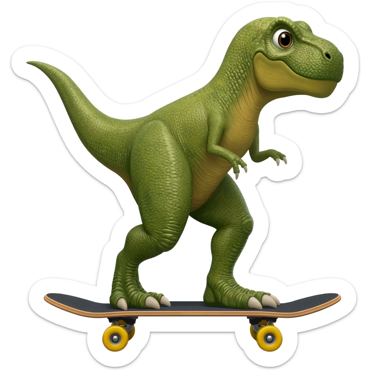 Dinosaur on a skateboard sticker