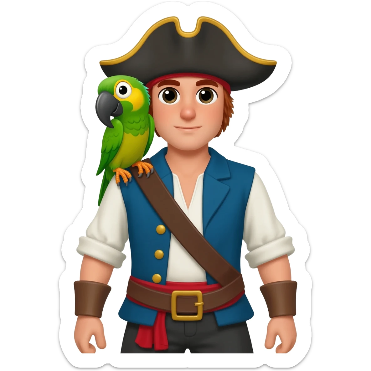 pirate and parrot sticker