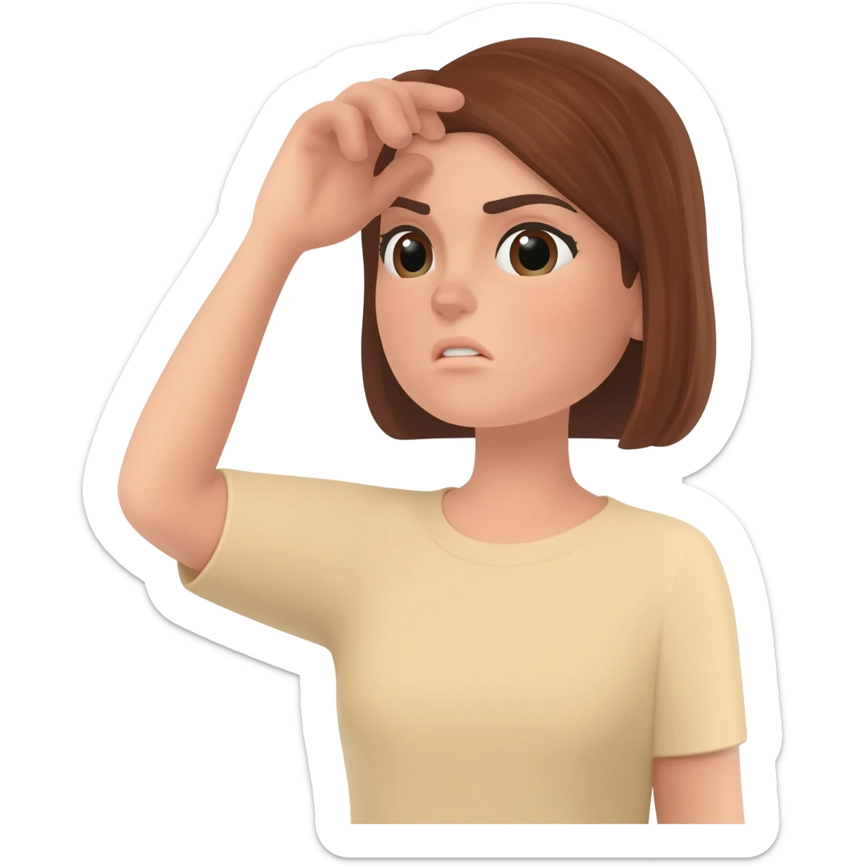 female smacking forehead sticker