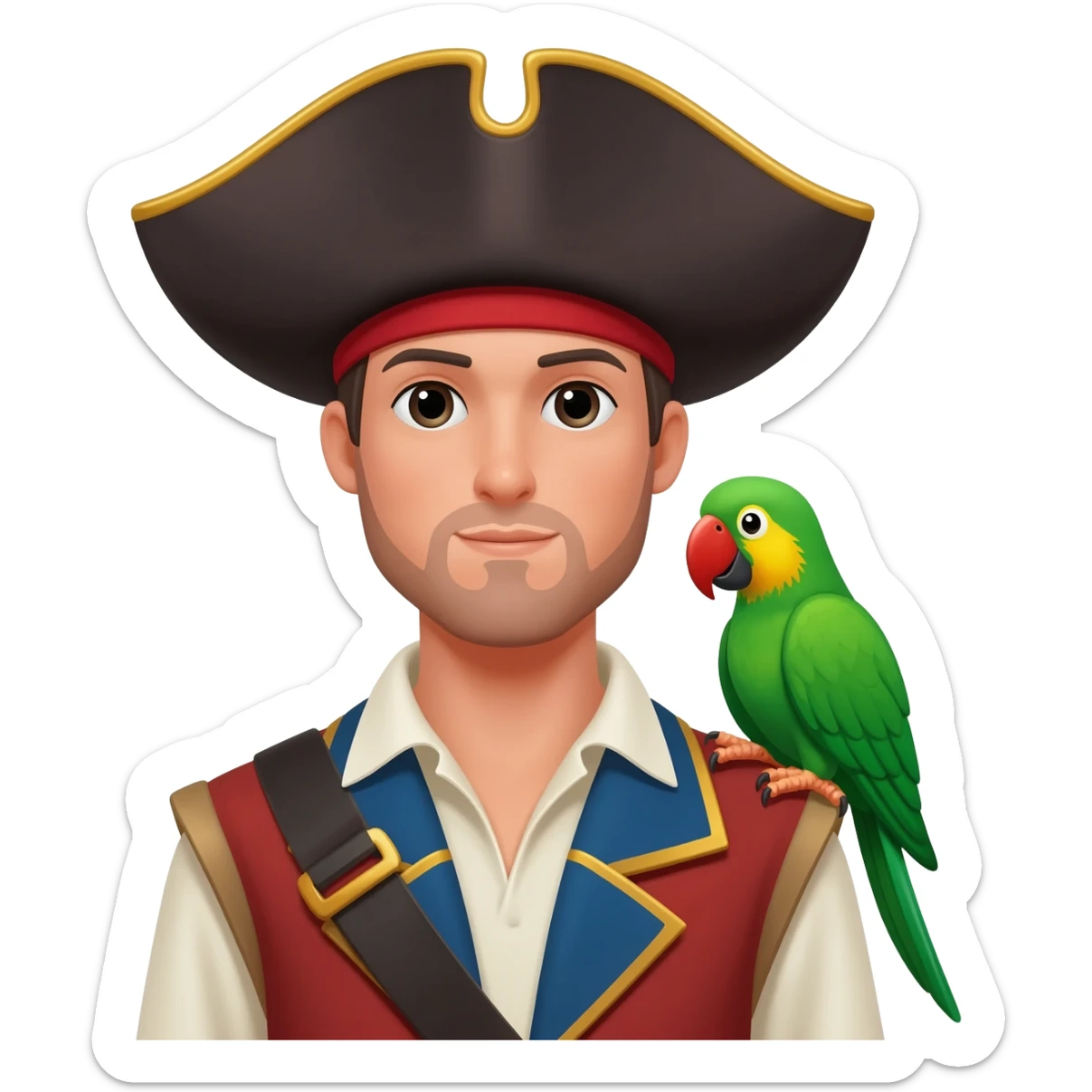 pirate and parrot sticker