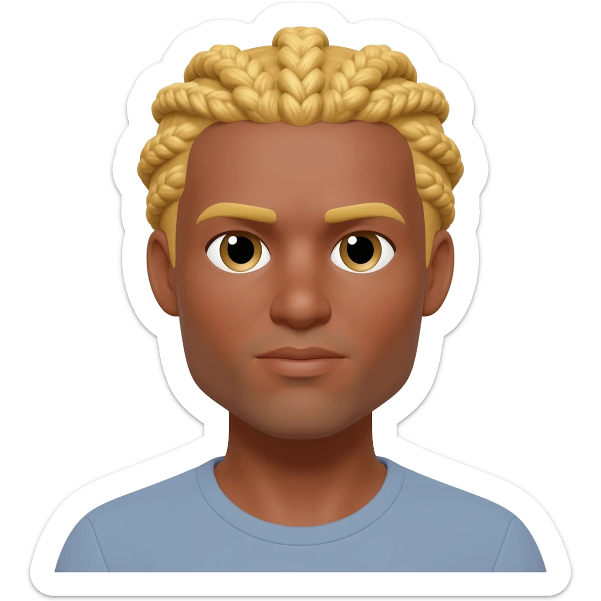 lightskin man with blond braided hair sticker