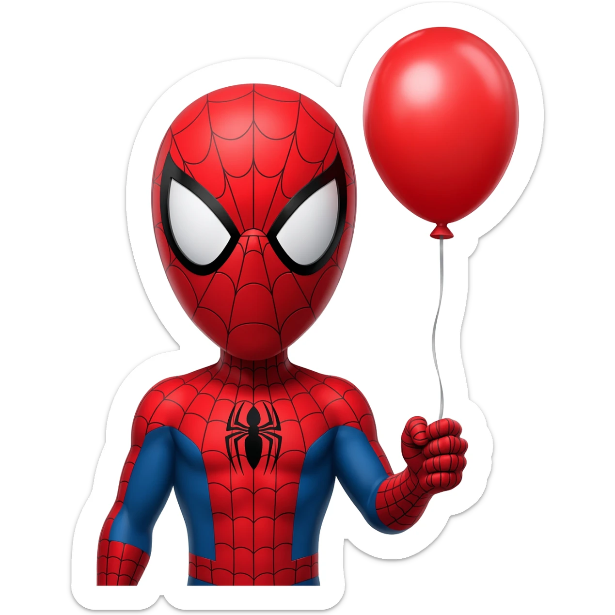 spiderman holding balloon sticker