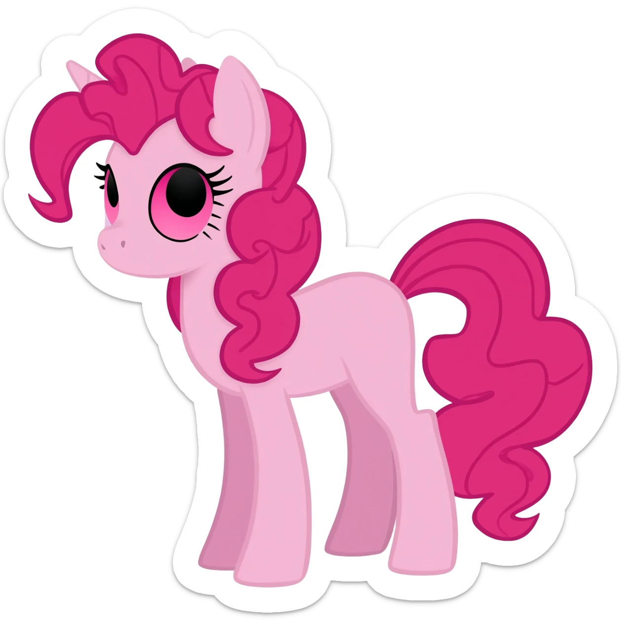 Pink pony with pink eyes sticker