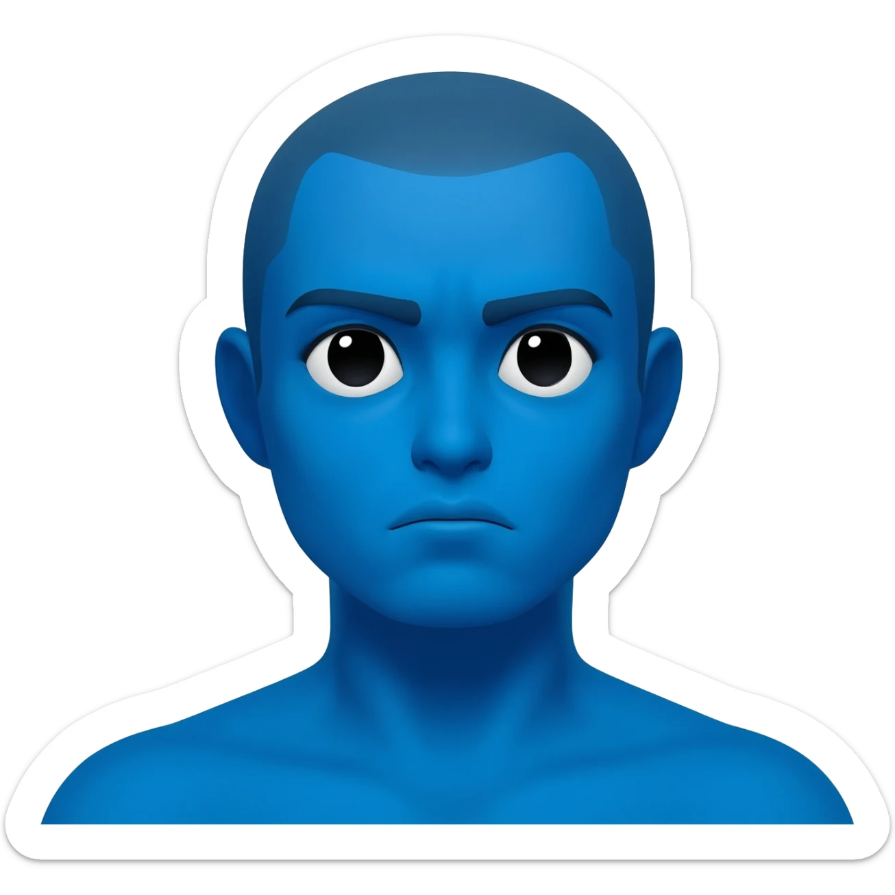 Make a blue emoji thousand yard stare sticker