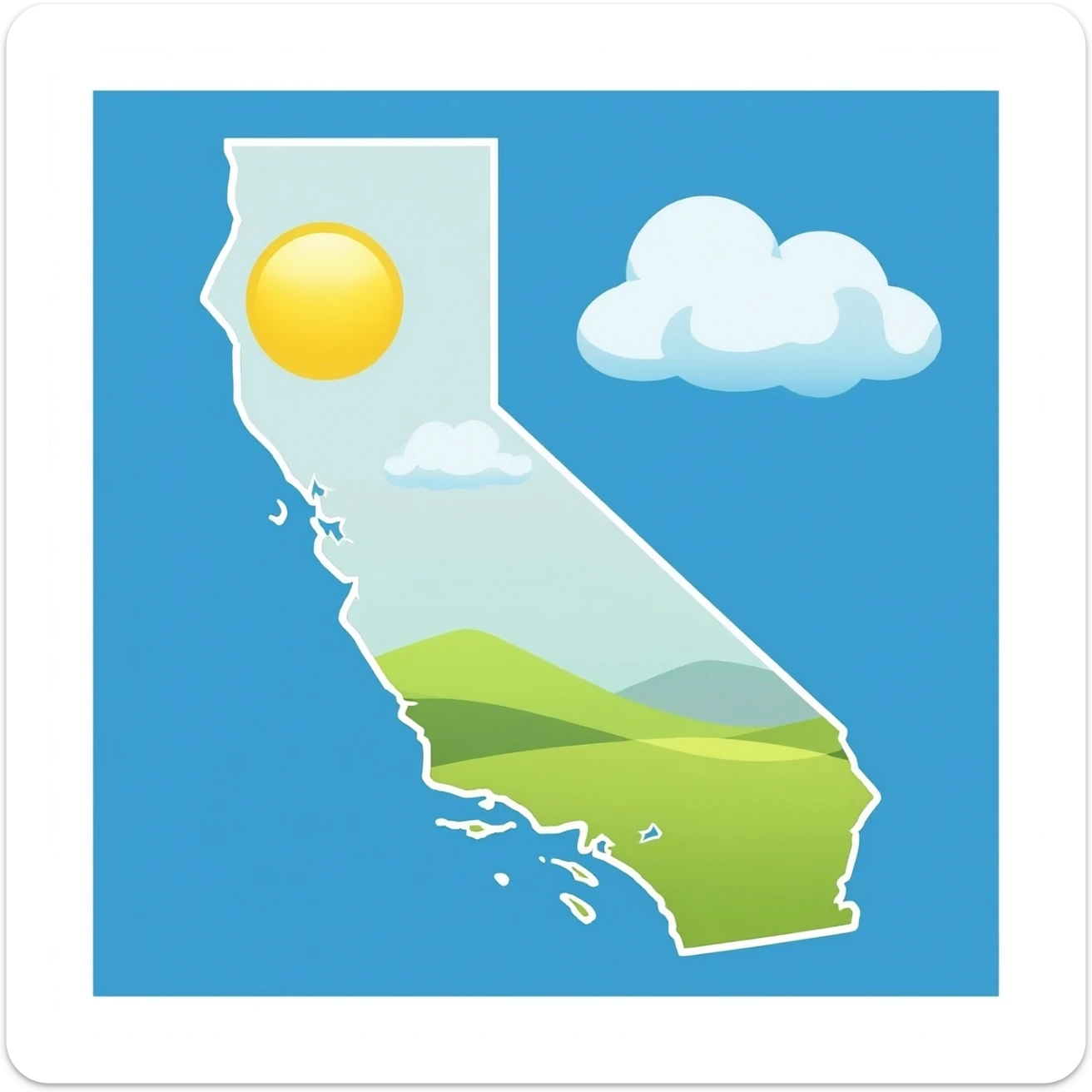 California state united states map sticker