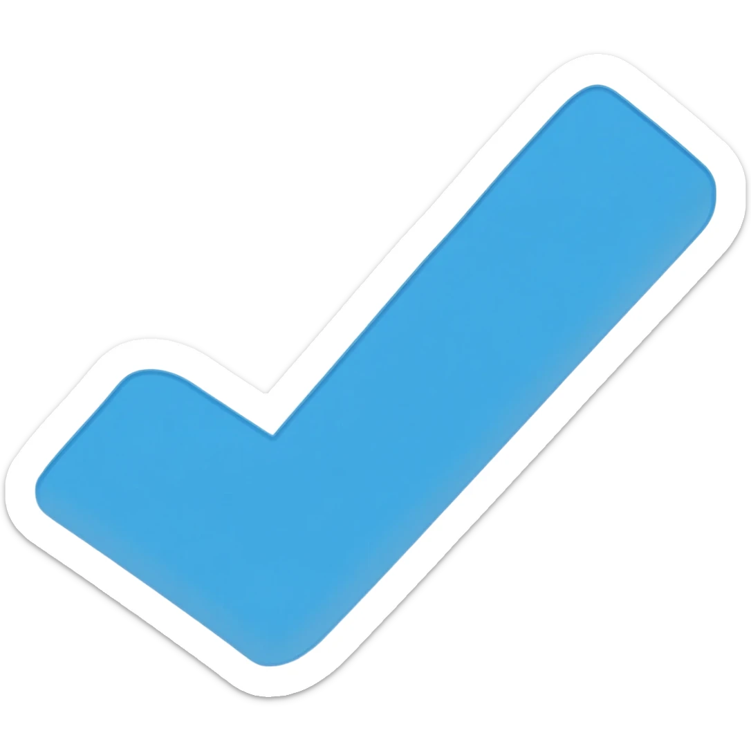 blue check mark sticker
