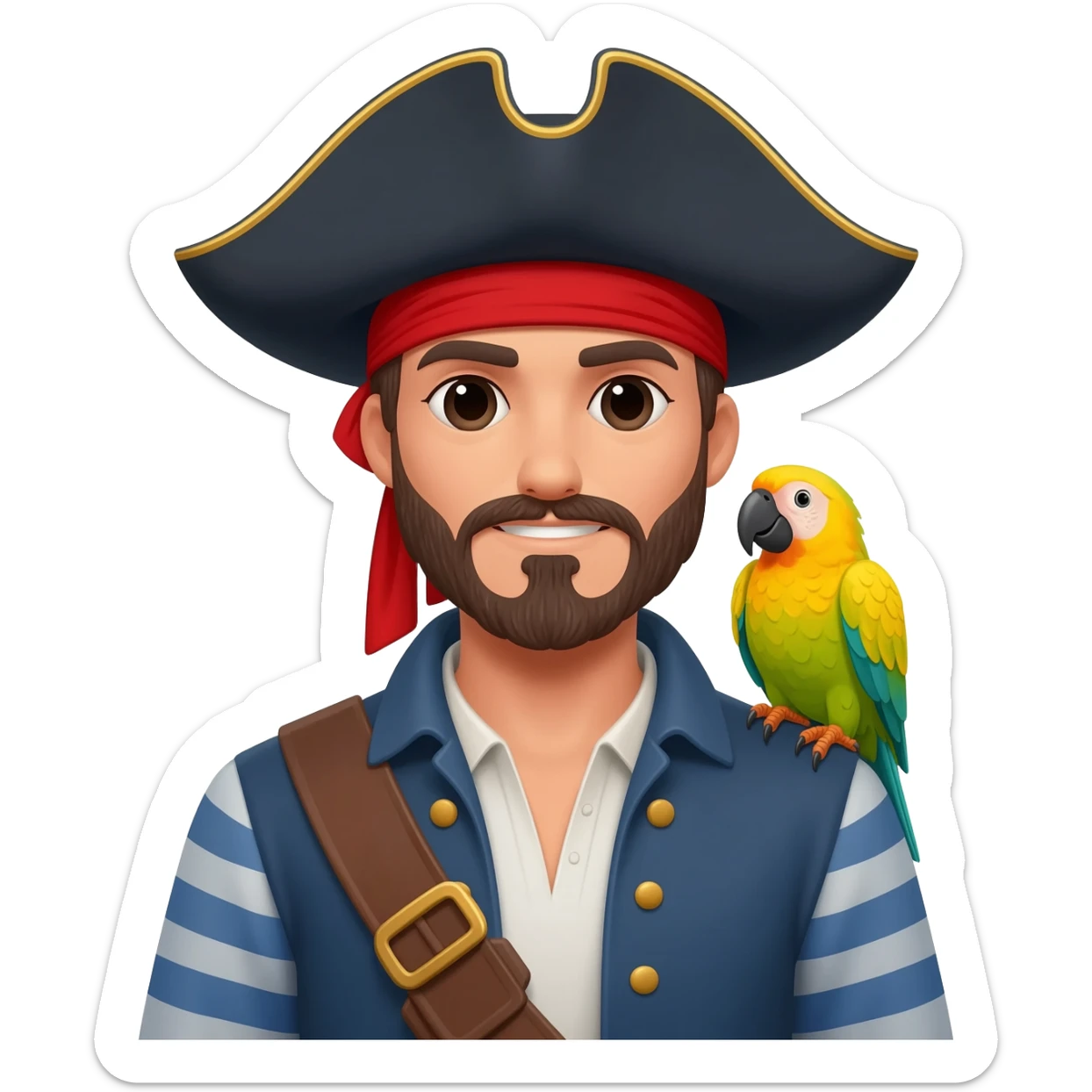 pirate and parrot sticker