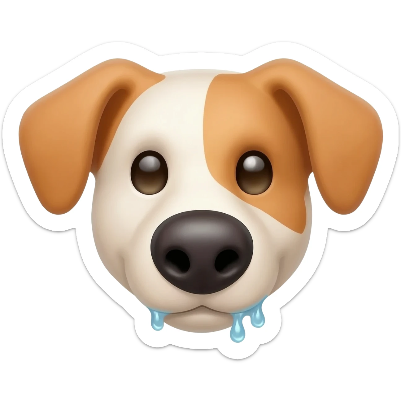 dog face that look happy after drinking water sticker
