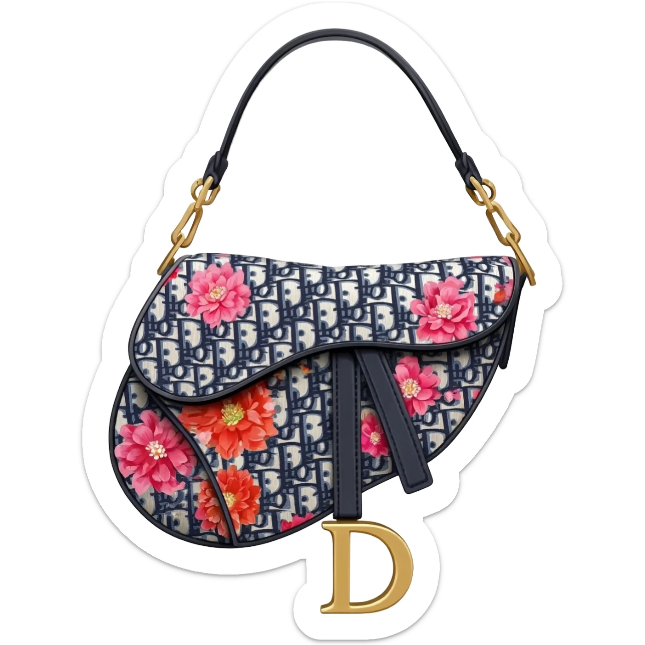 floral dior saddle bag sticker