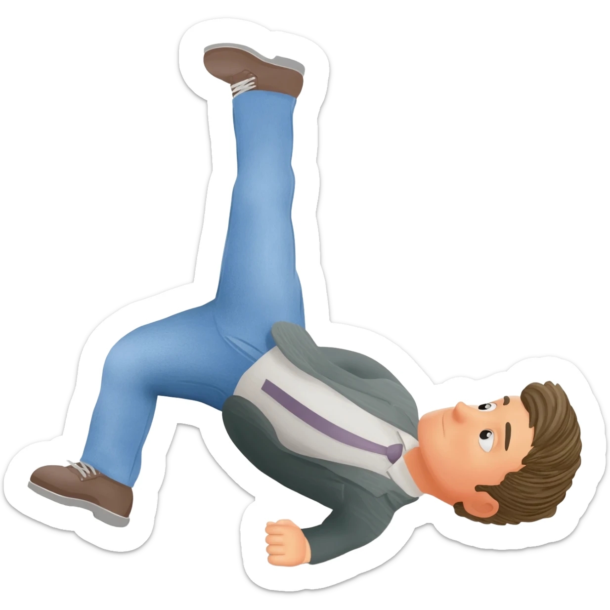 Kicking a man lying on ground sticker