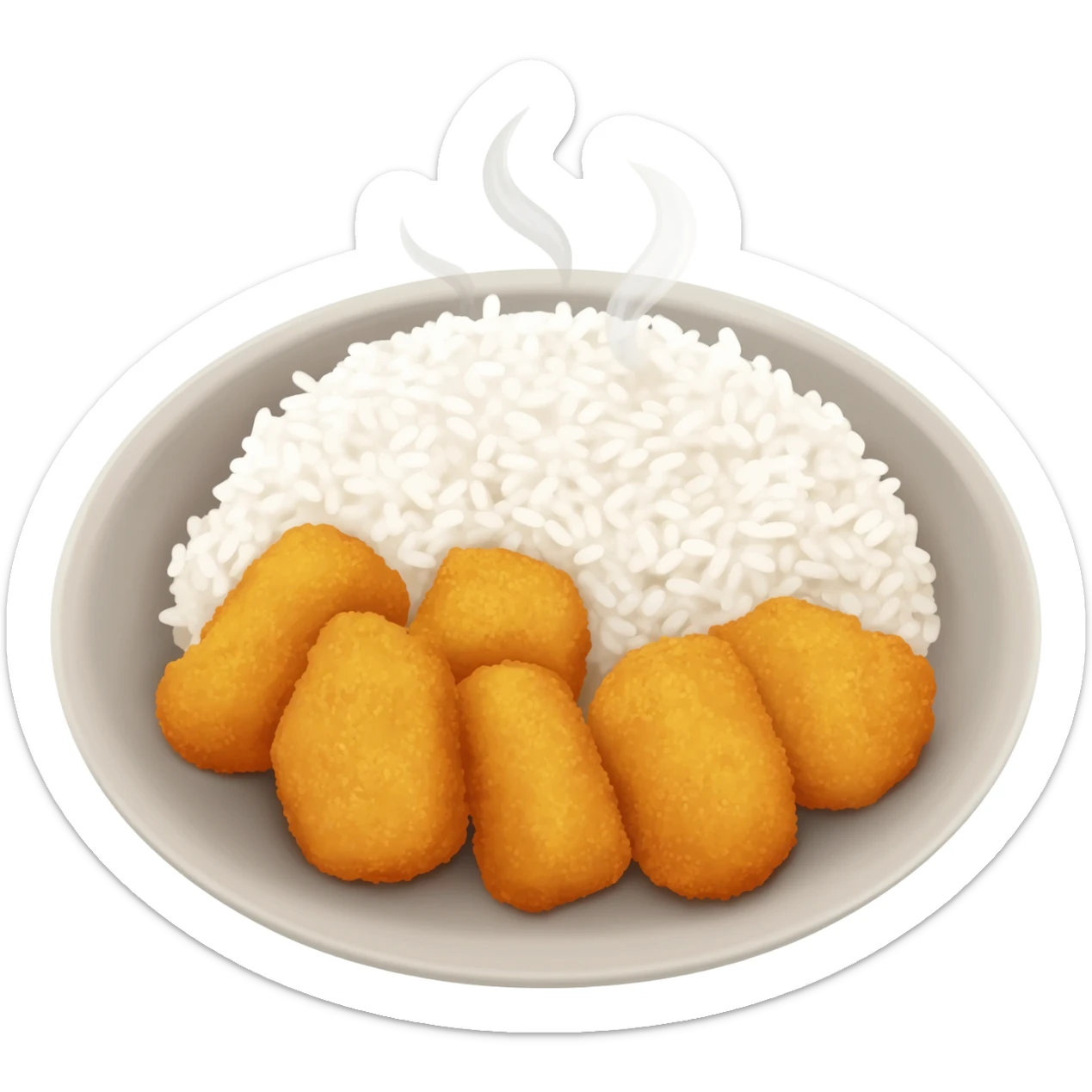 plate meal rice and nuggets hot sticker