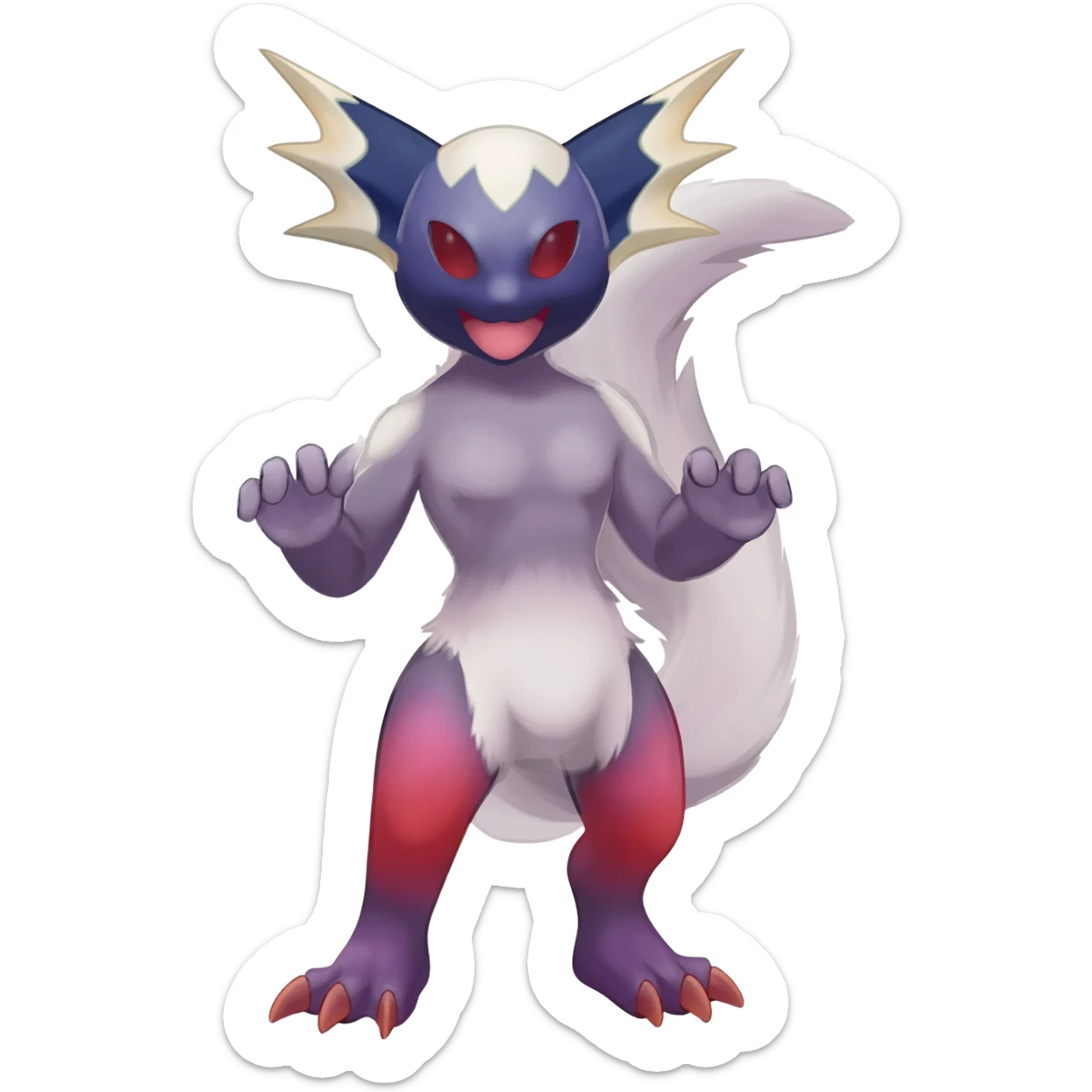 Noibat-Absol-Nargacuga-Zorua-Torracat-fusion-Fakemon-Pokémon-creature  sticker