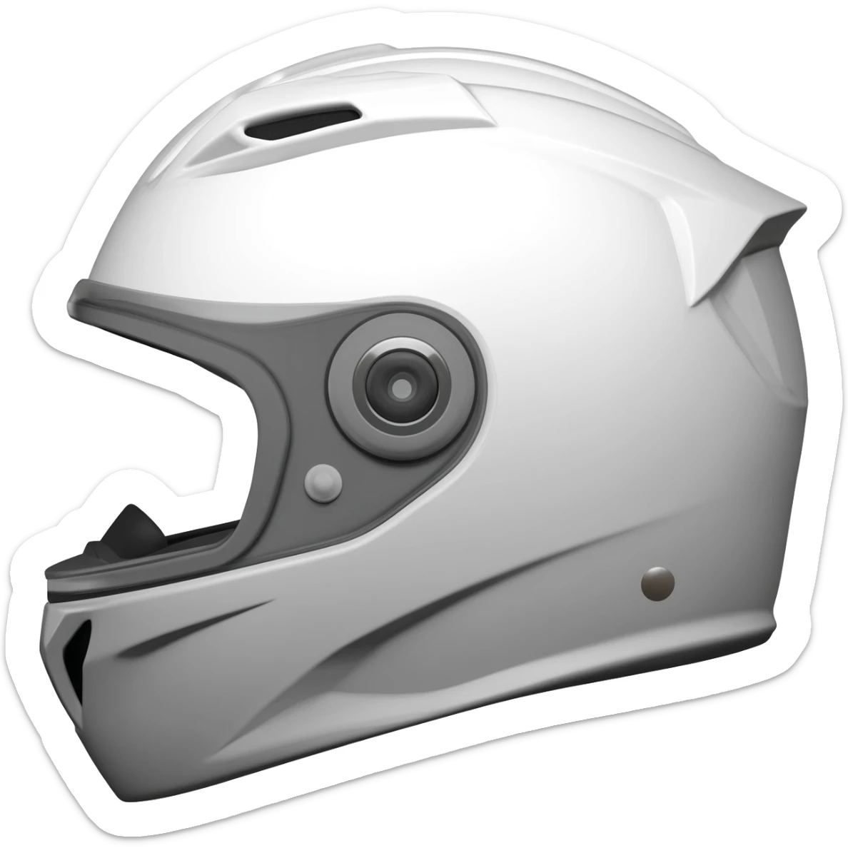 emojin de un casco blanco sticker