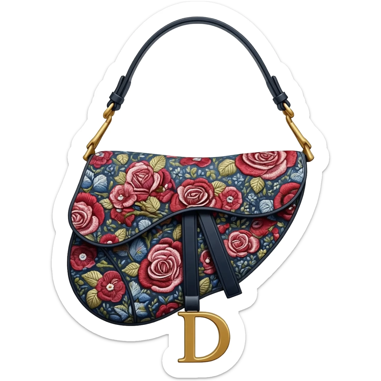 floral dior saddle bag sticker