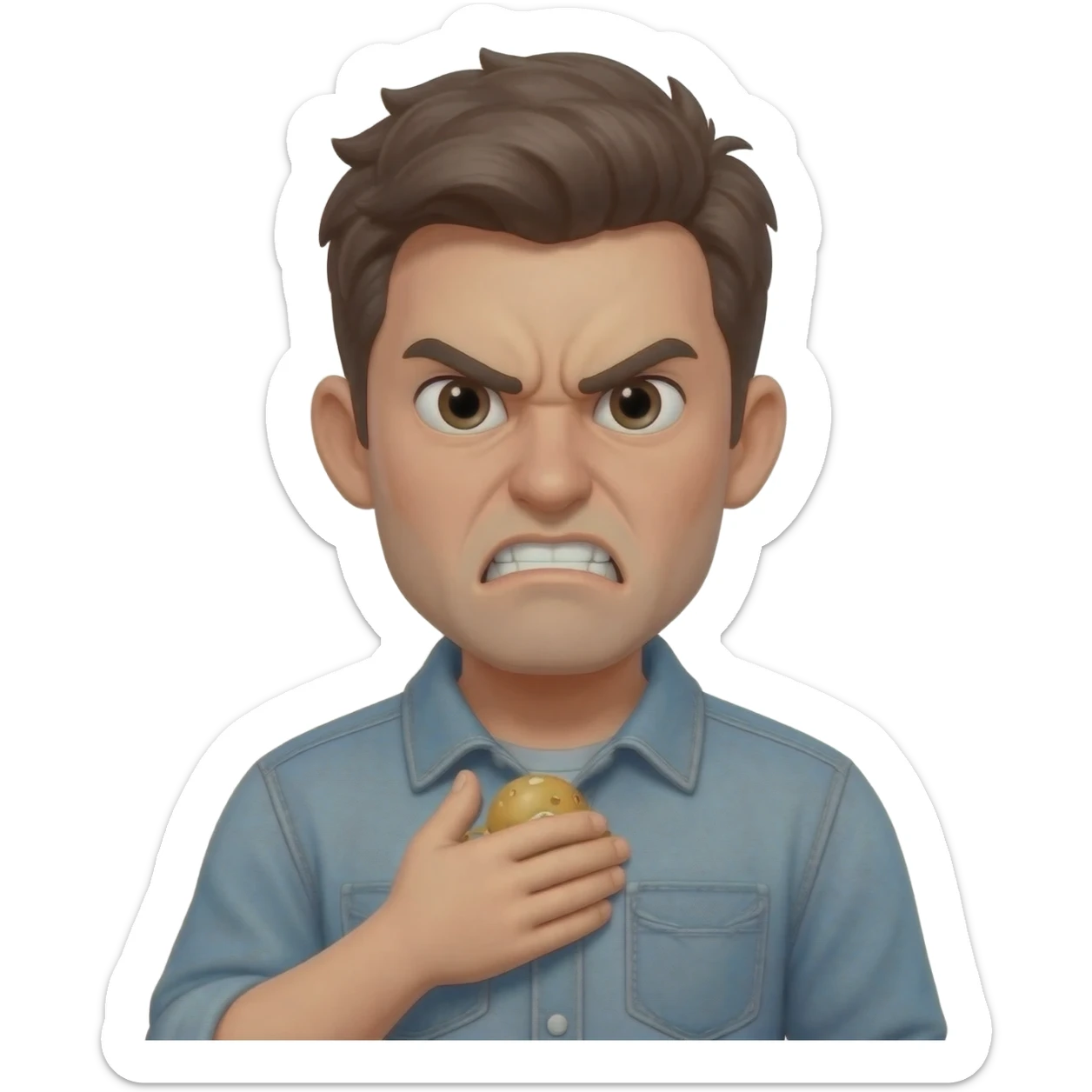 chappl holding in hand angry sticker