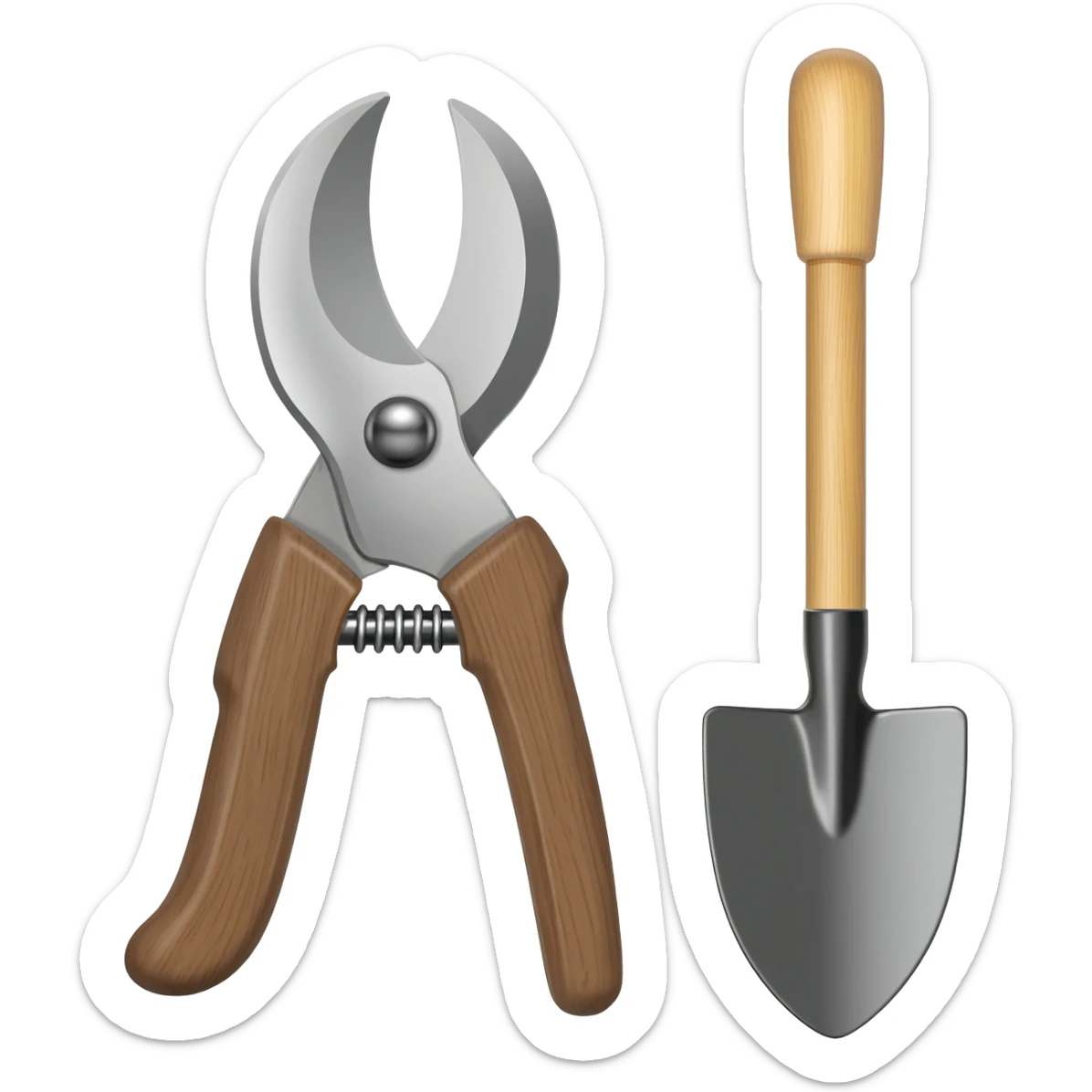 outils de jardin sécateur pelle sticker