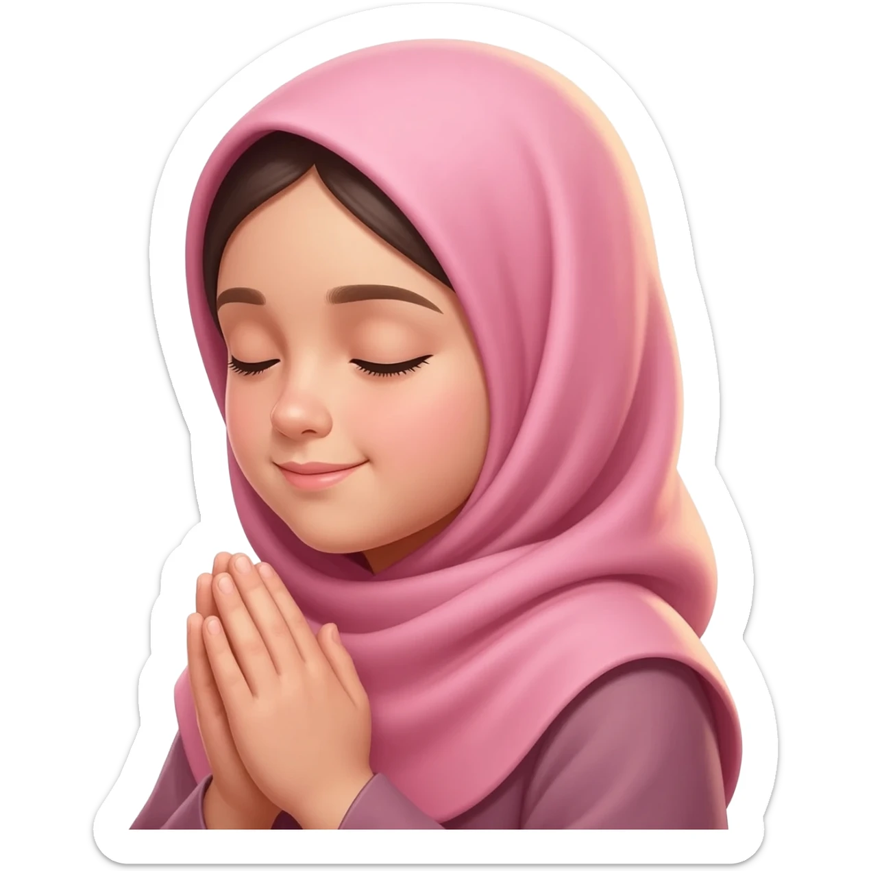 hijab pink girl praying sticker