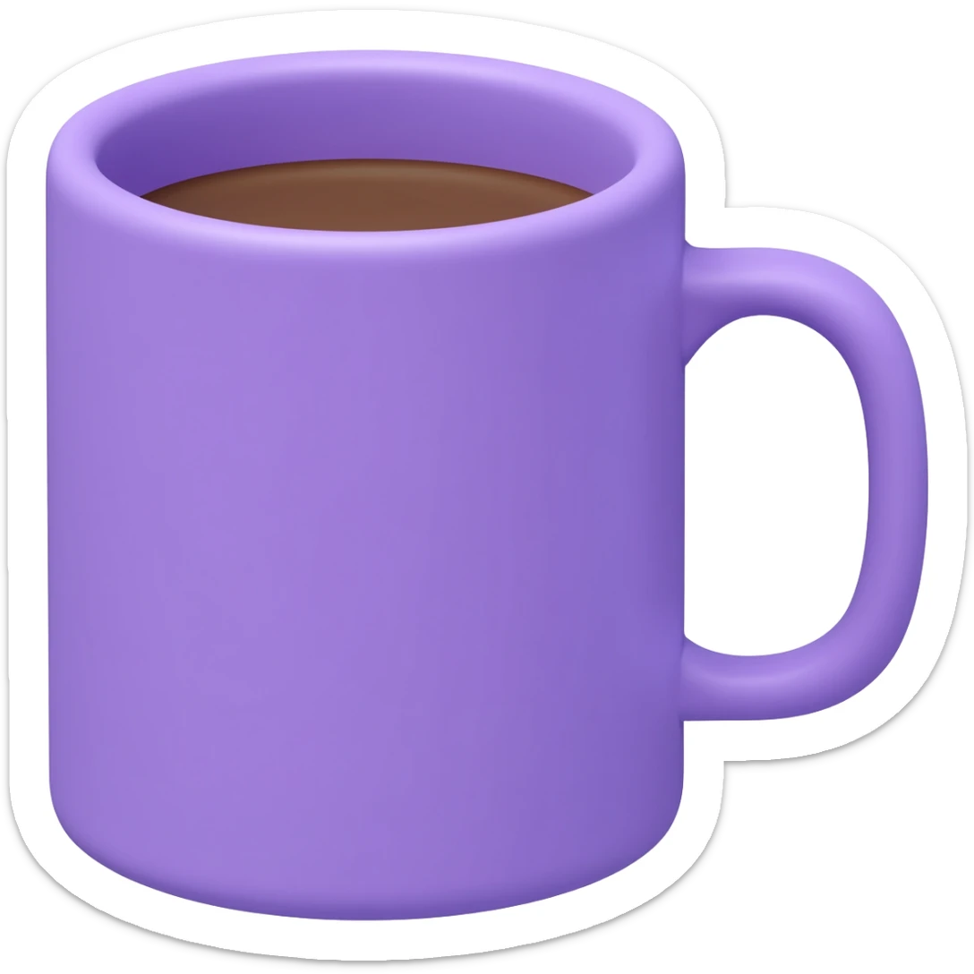 Hyperrealistic 3d rendering y2k coffee mug sticker