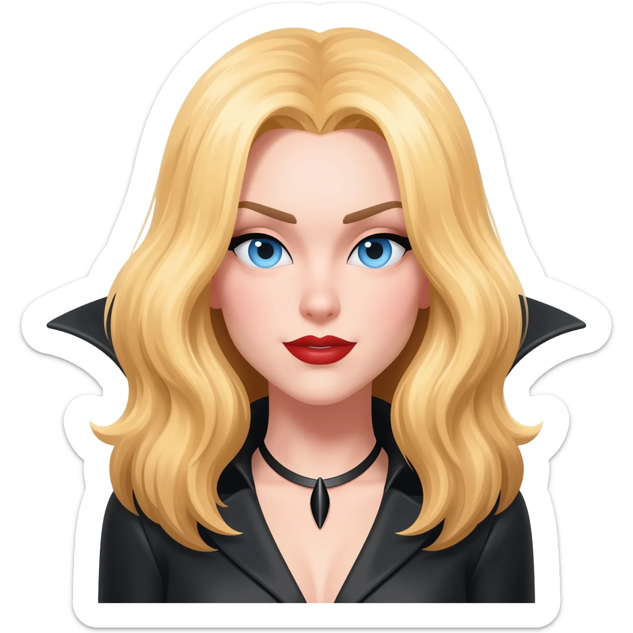 blonde hair, blue eyed vampiress who is a baddie sticker