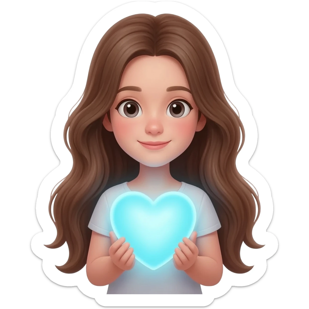 сердечко держит девочка sticker